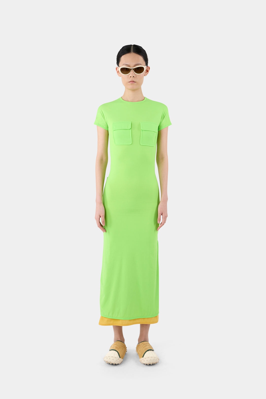 POCKETS DRESS / fluo green - 1