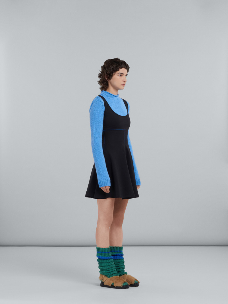 SHORT DRESS IN BLACK STRETCH FABRIC 6