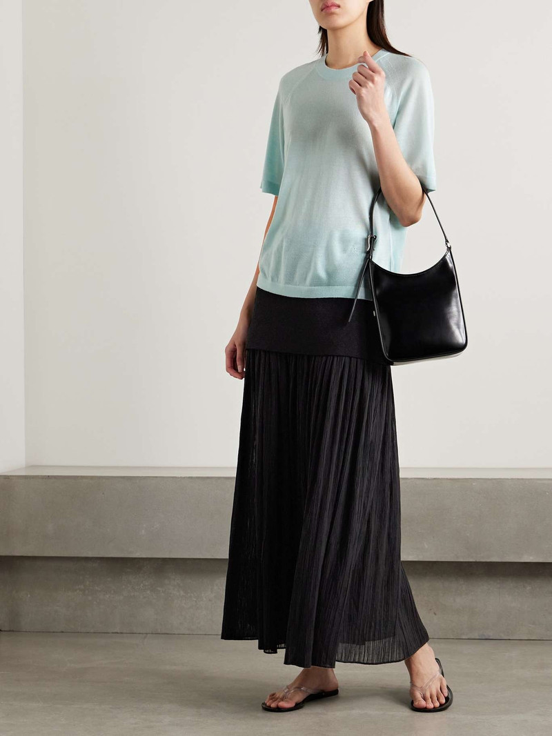 MARIA McMANUS Oversized cashmere T-shirt Light blue outlook