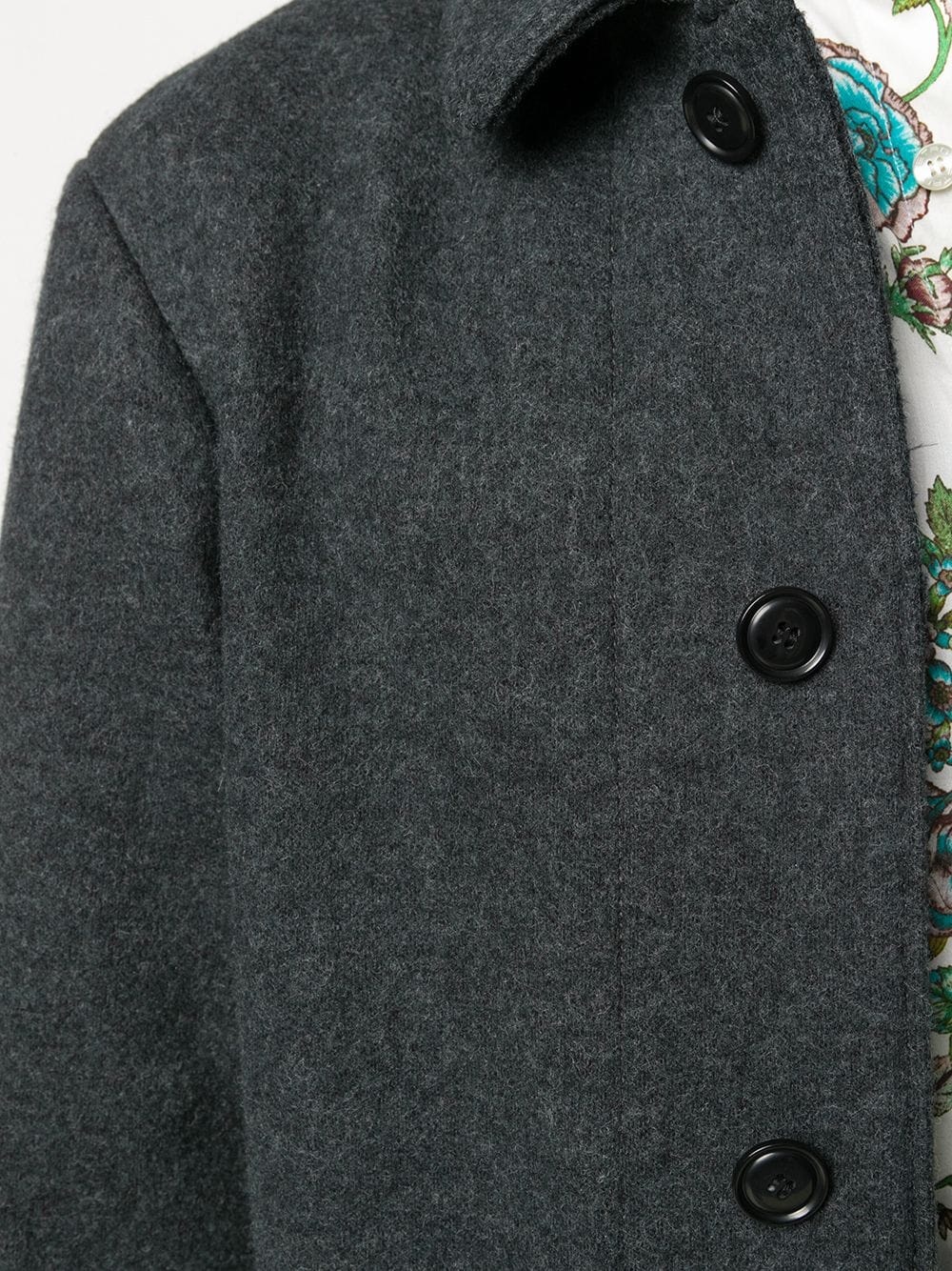 single-breasted felt coat - 5