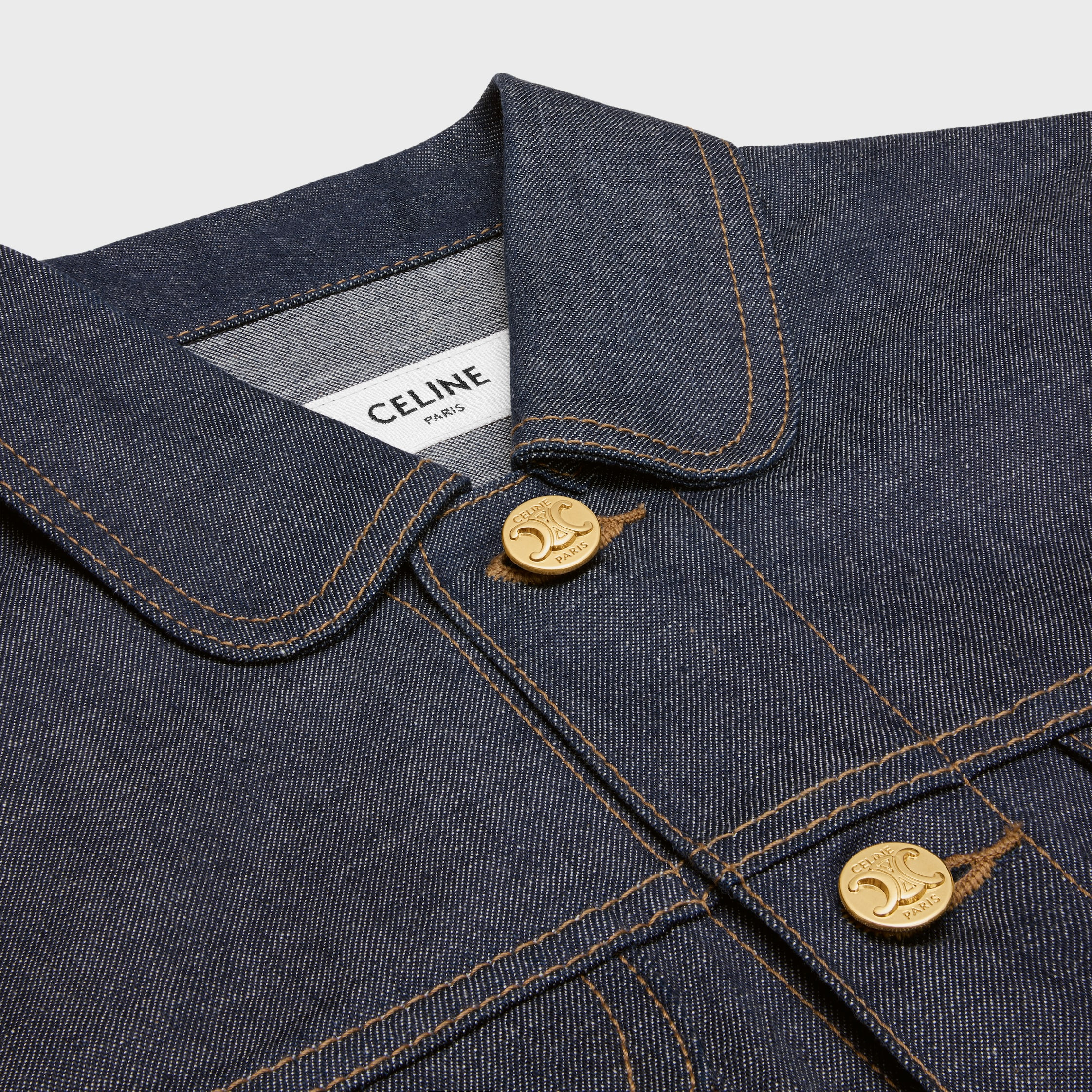 trucker jacket in raw wash denim - 3
