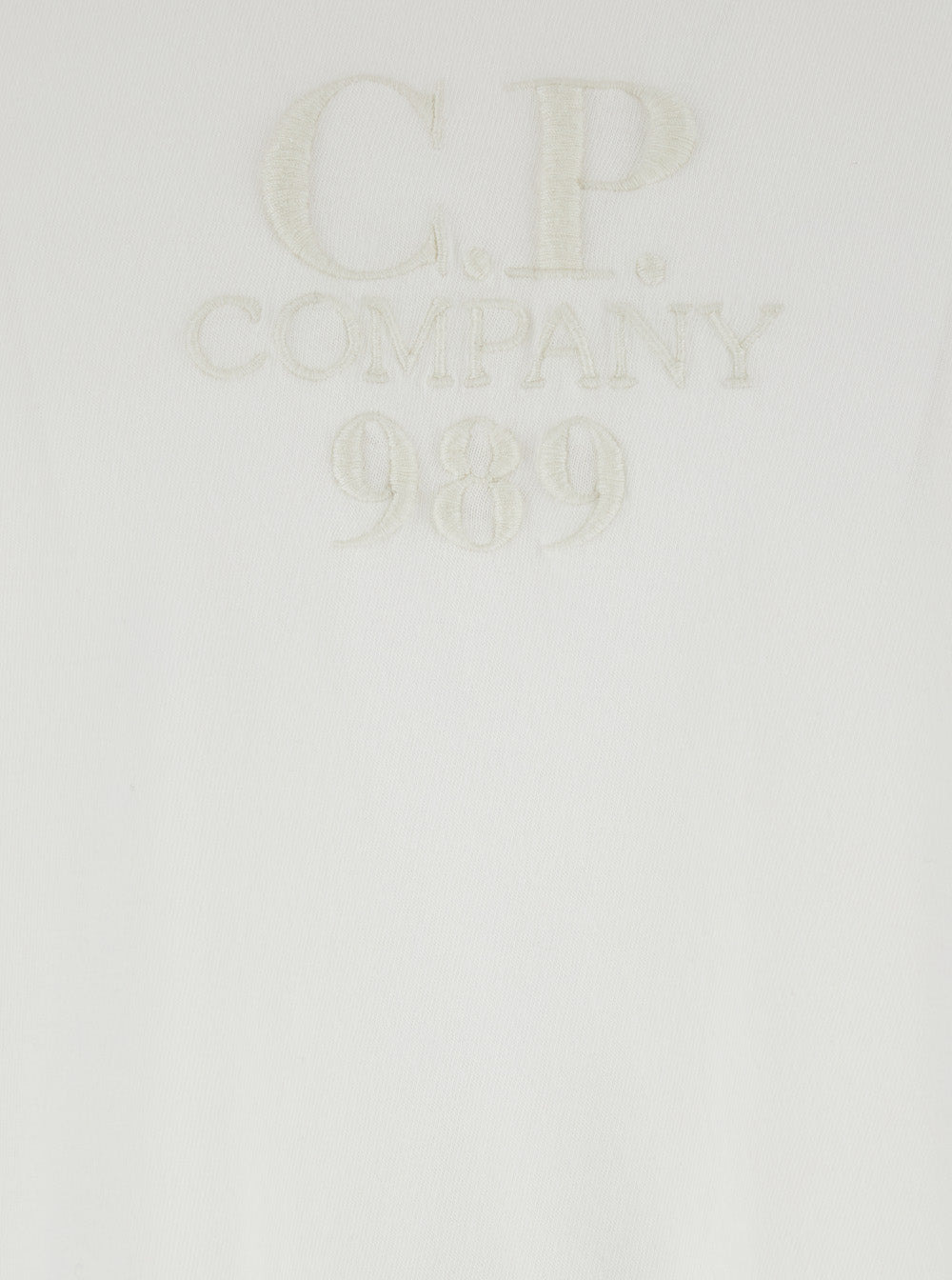 C.P. Company Men White T-Shirt With Logo Embroidered On The Front Tone-On-Tone In Cotton Man - 3