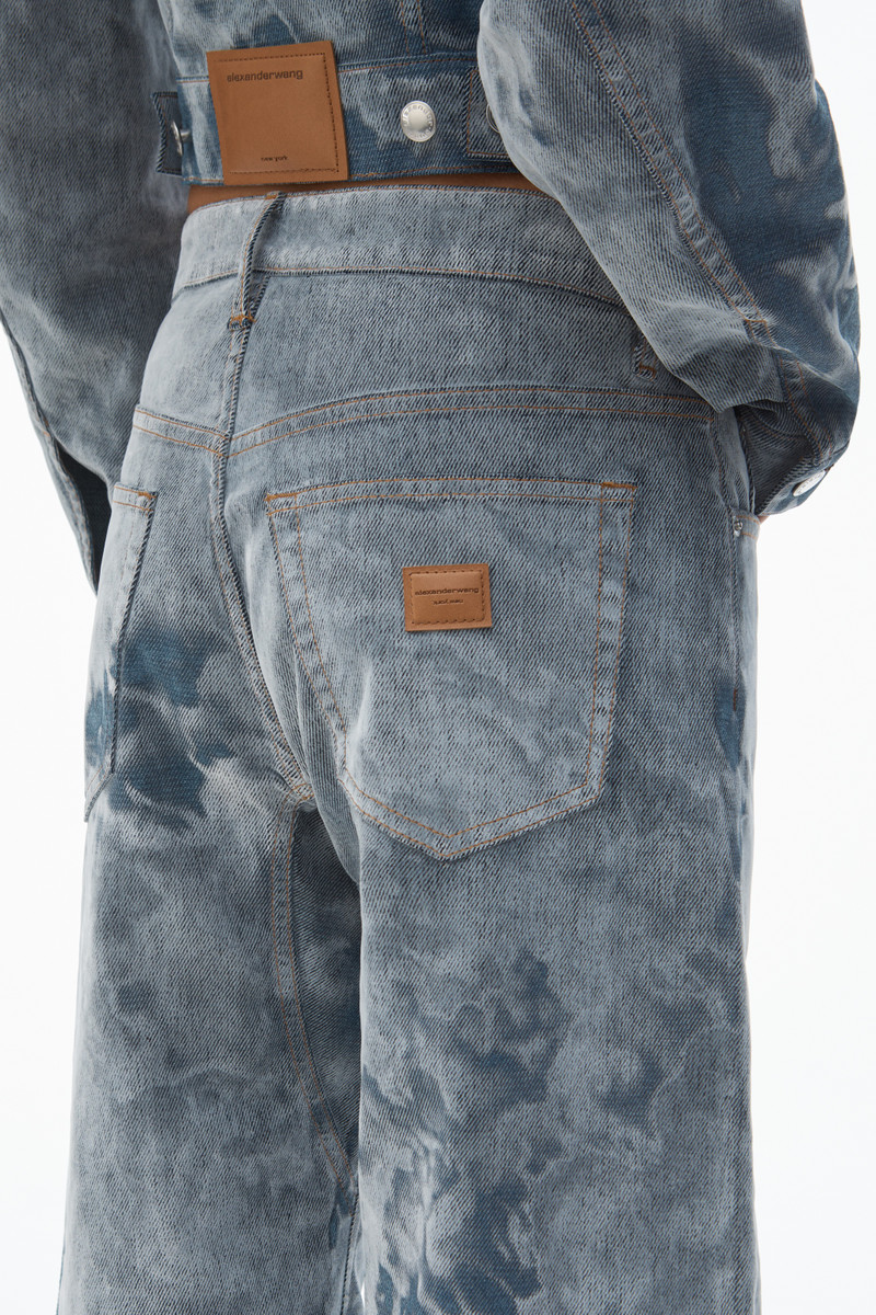 Low-Rise Flocked Jeans with Lasered Cloud Print 5