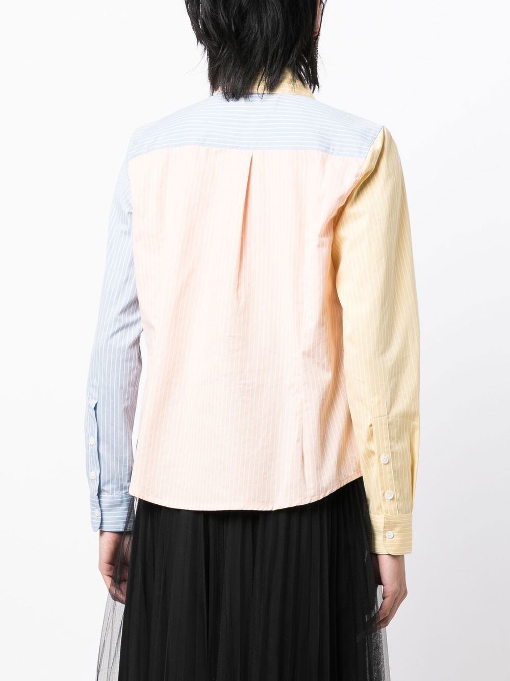 colour-block striped shirt - 4