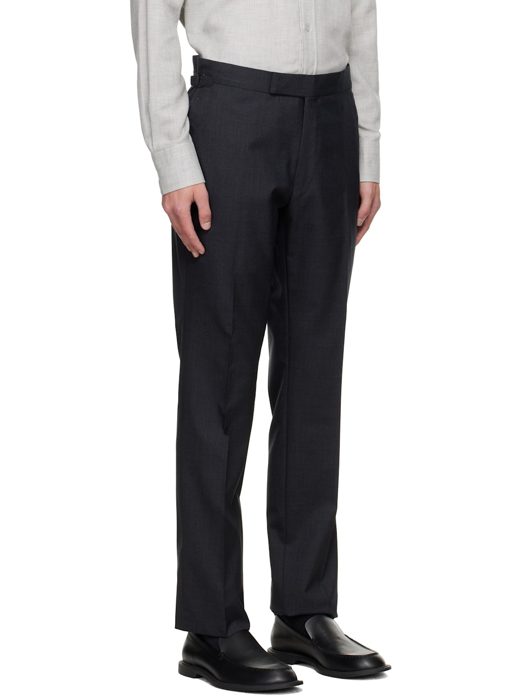 Gray Super Plain Weave Shelton Trousers - 2