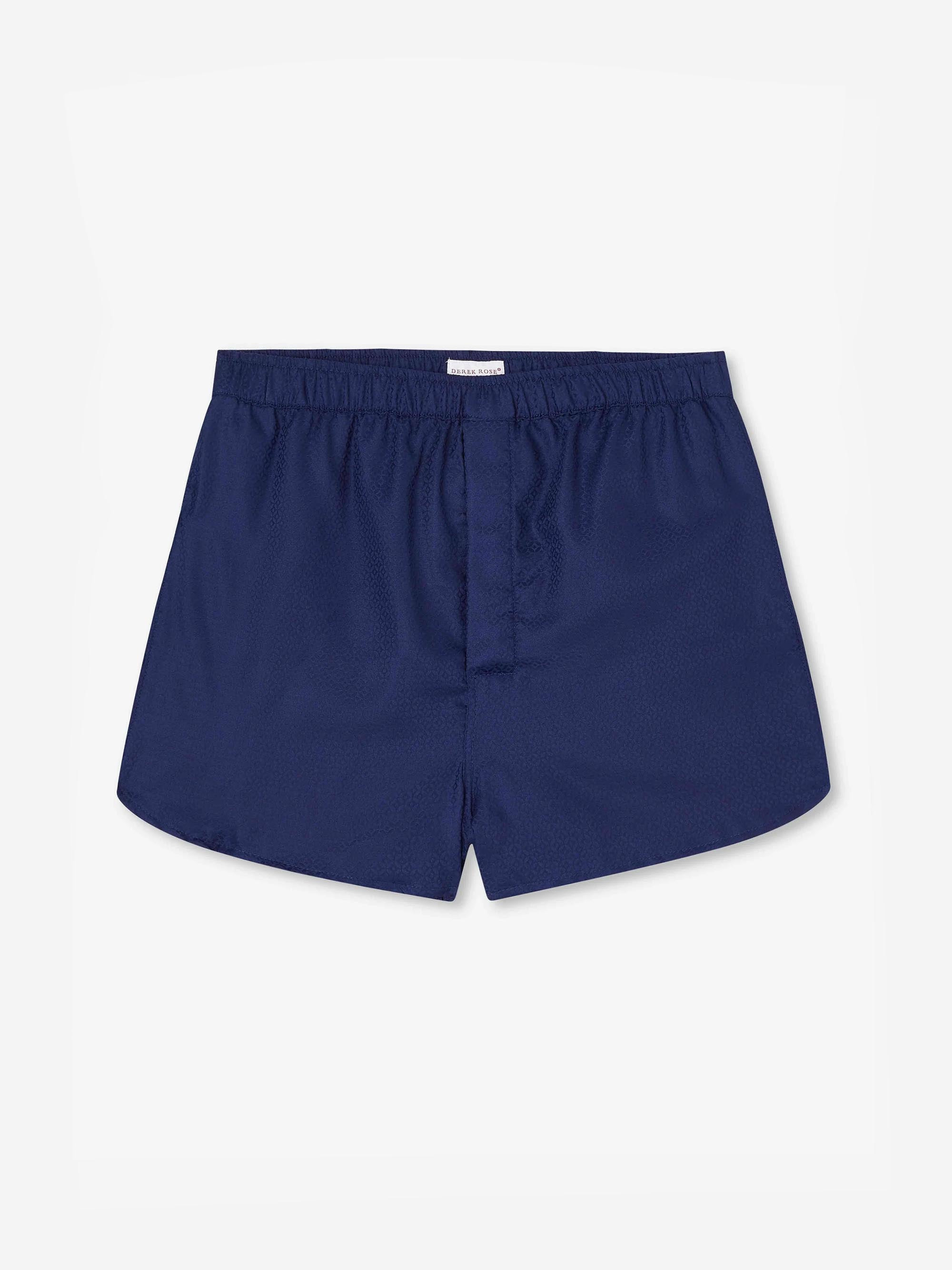 Men's Modern Fit Boxers Lombard 6 Cotton Jacquard Navy - 2