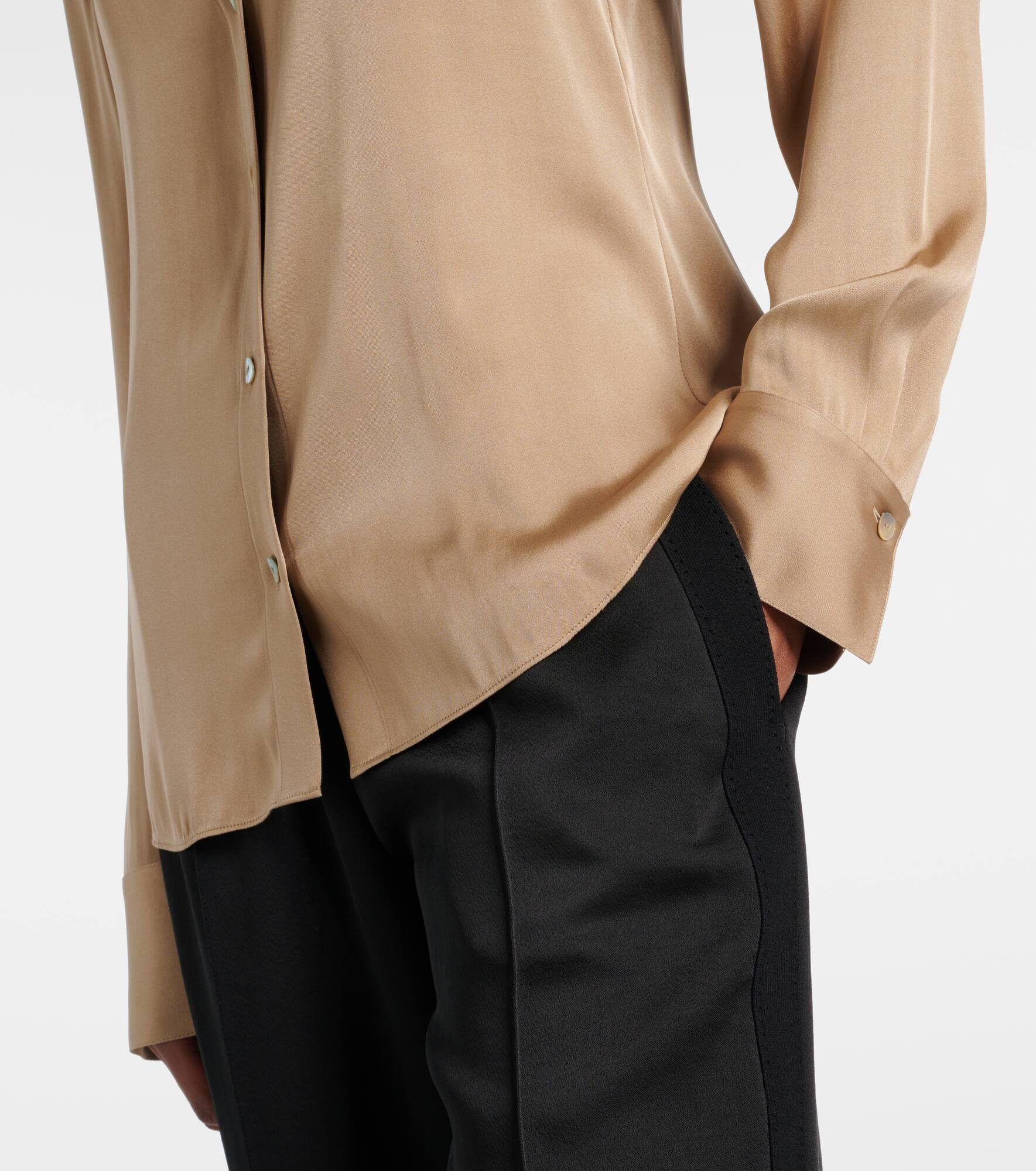 Silk-blend satin shirt - 5