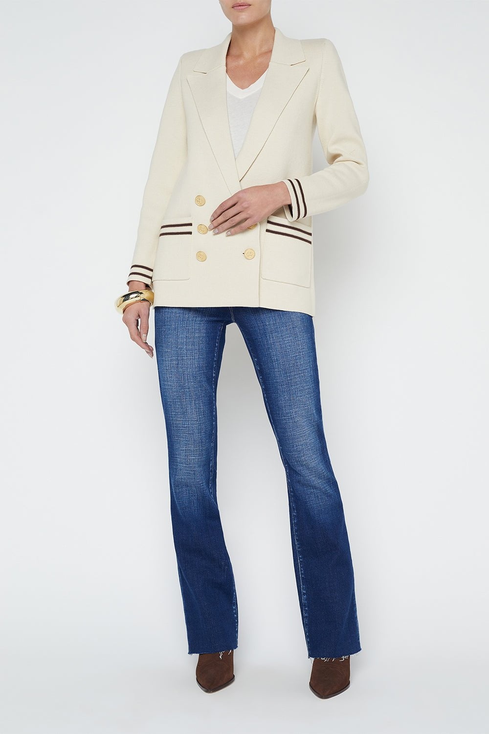 Eileen Blazer - Porcelain Stripe - 3