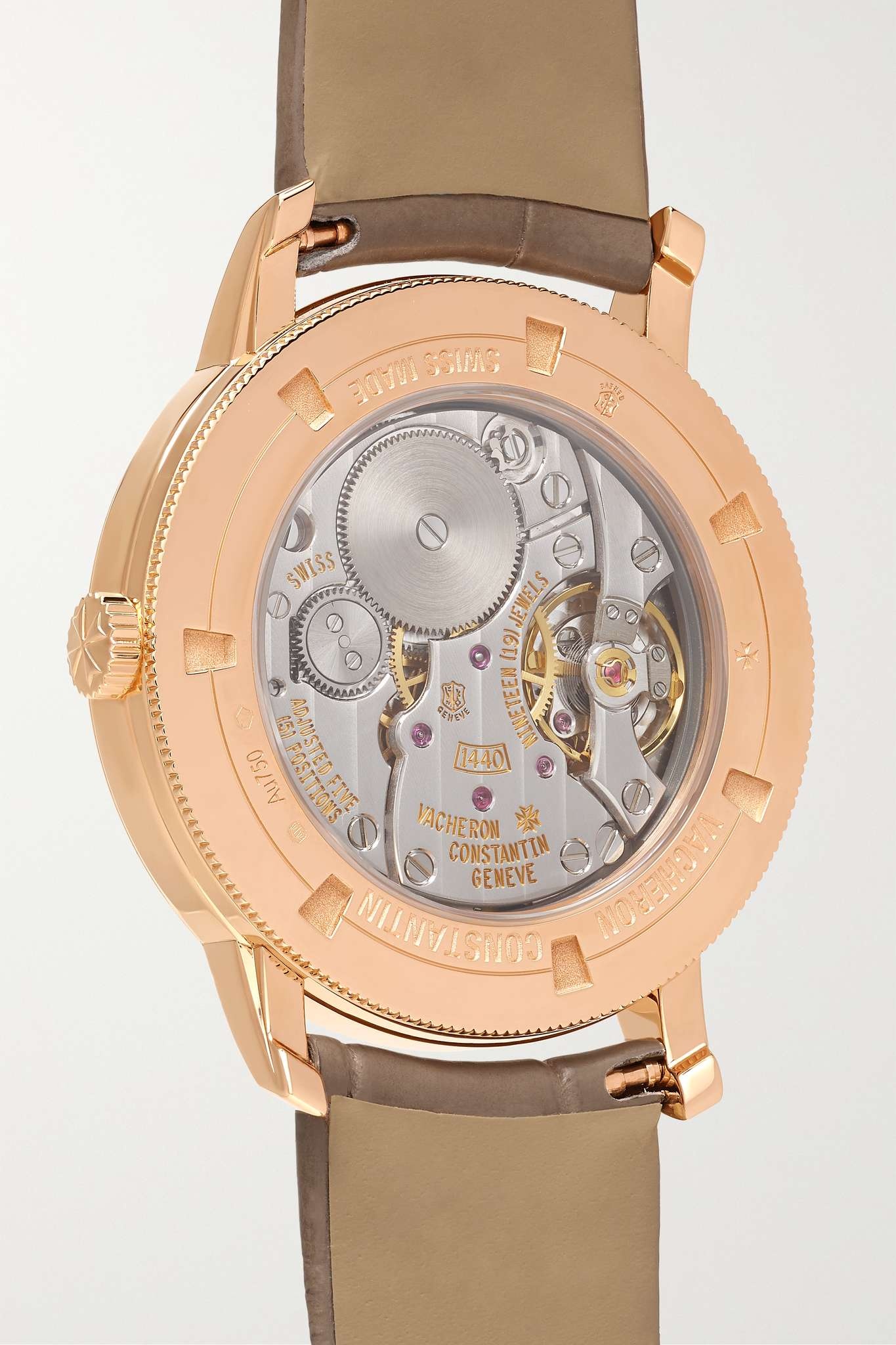 Traditionnelle Hand-Wound 33mm 18-karat pink gold, alligator and diamond watch - 4