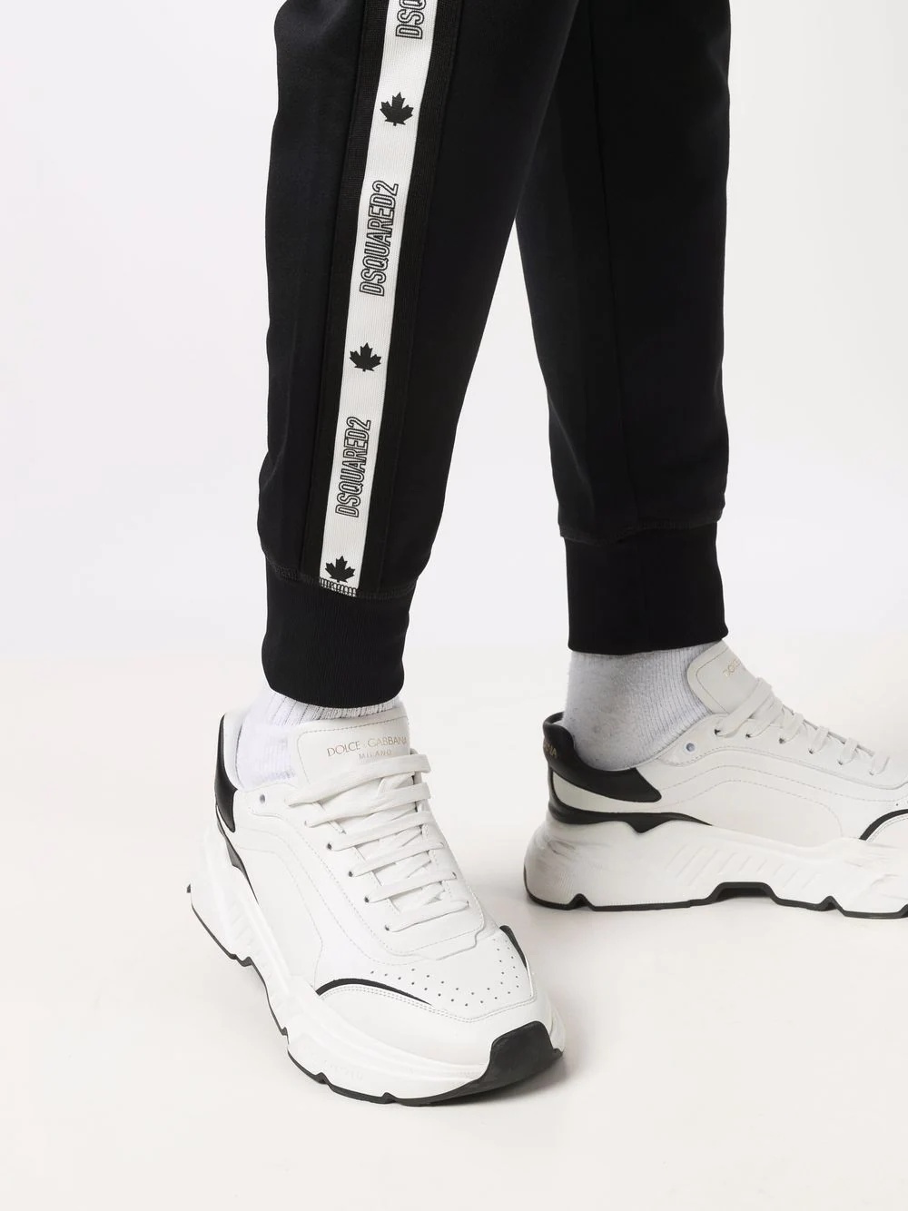 logo-tape detail track pants - 5