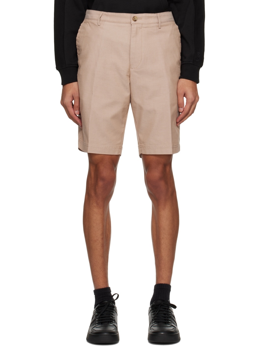 Beige Slim-Fit Shorts - 1