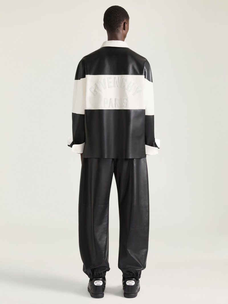 BICOLOR POLO IN NAPPA LEATHER WITH GIVENCHY DETAIL 3