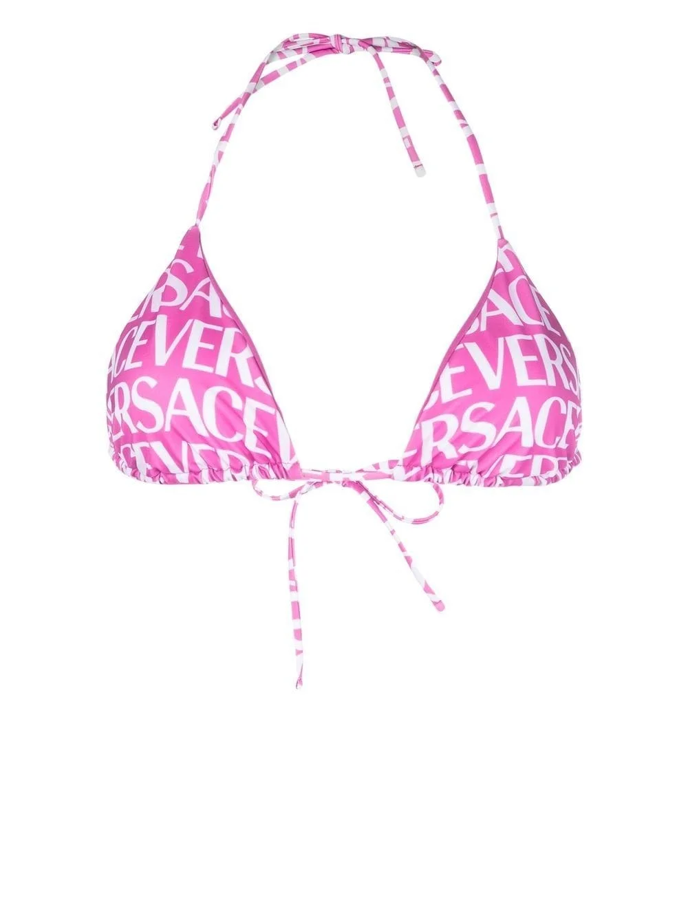 logo-print triangle bikini top - 1