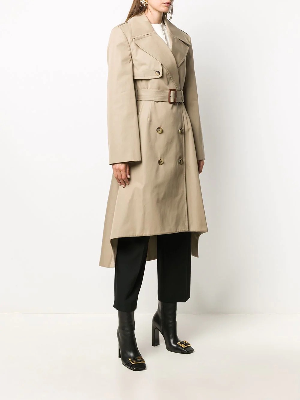 button-front trench coat - 3