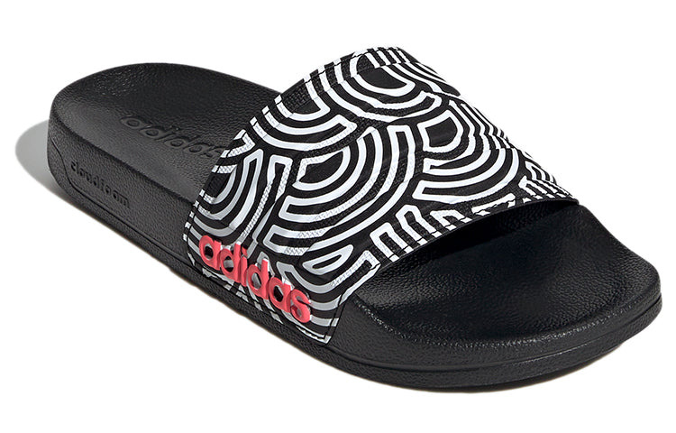 (WMNS) adidas Adilette Shower Slipper Black/White FX1200 - 3