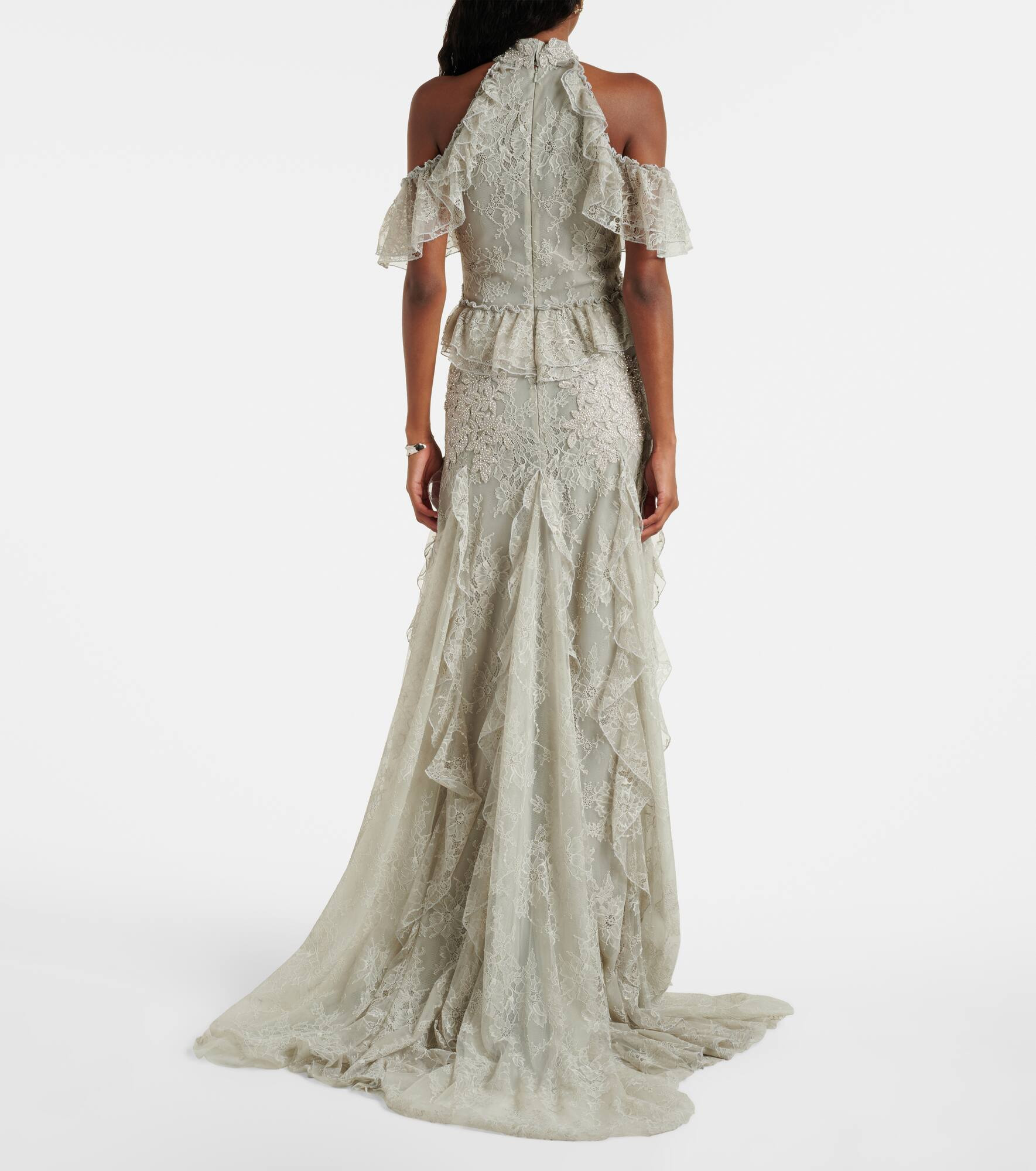 Rhodine embellished halterneck lace gown - 3