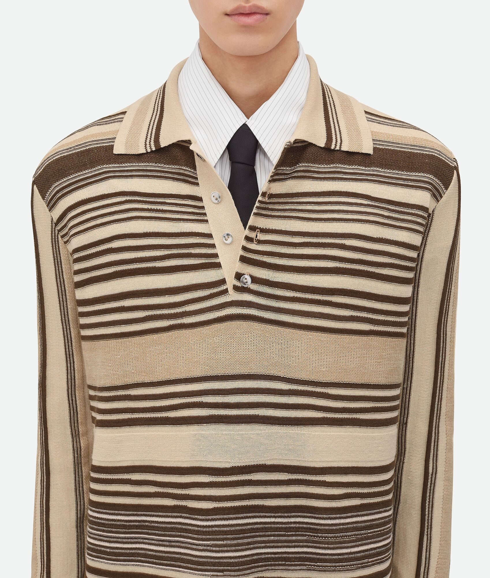 Striped Linen Polo Dress - 4