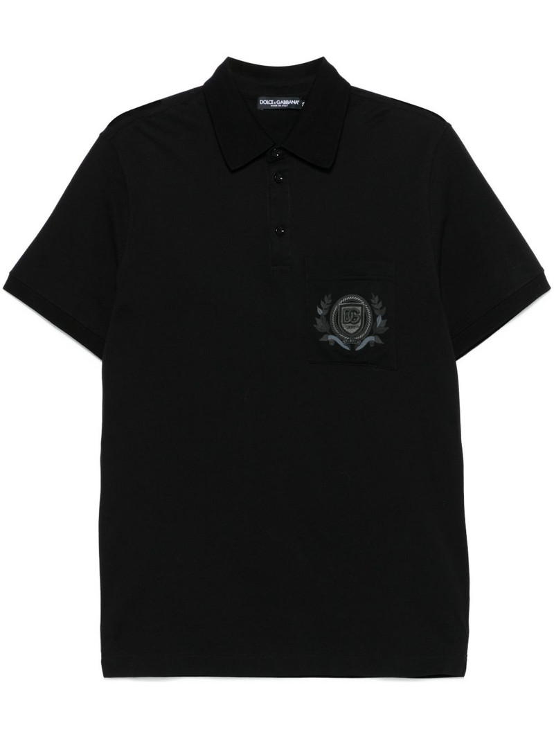 logo-embroidered polo shirt 1
