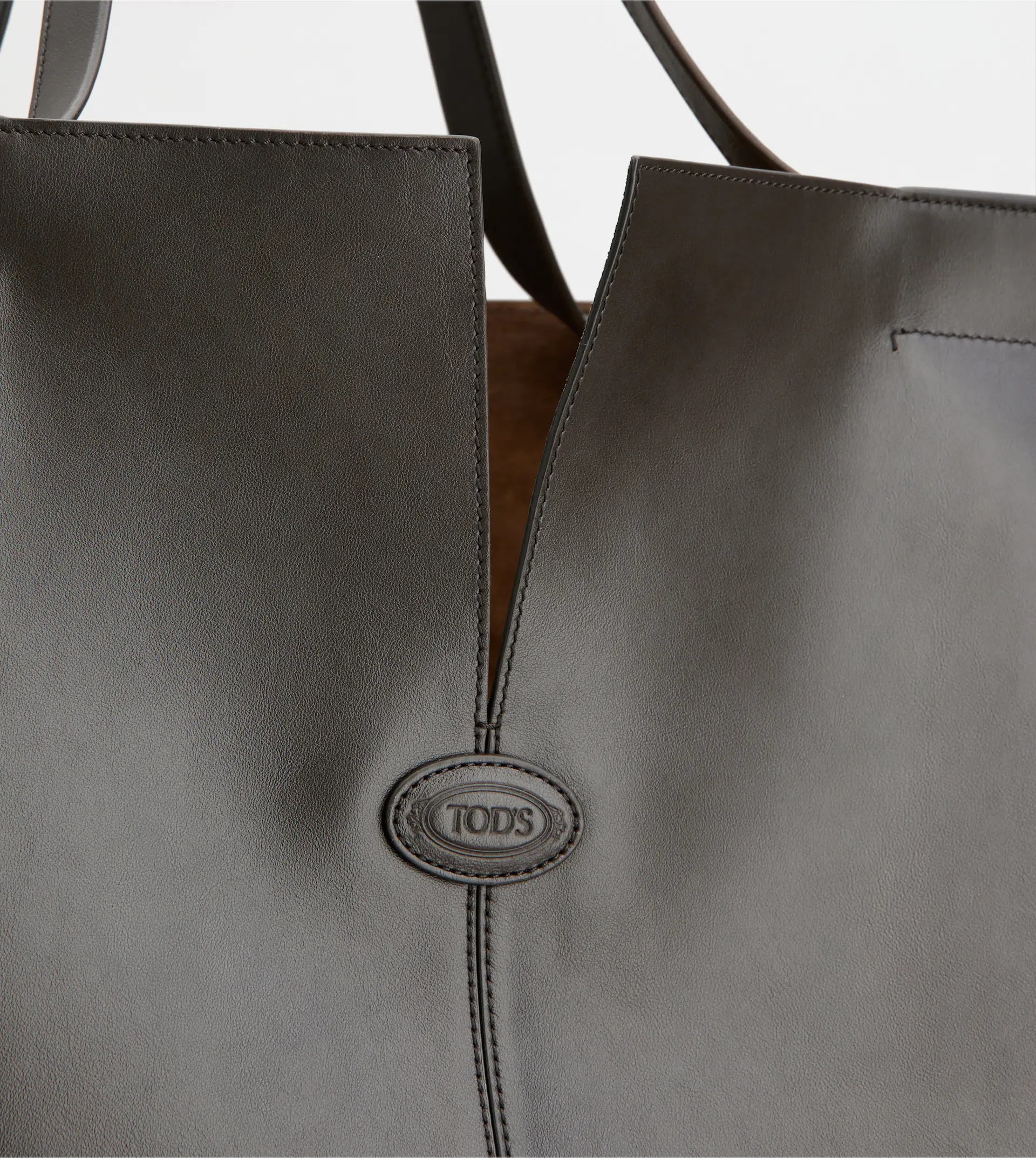 TOD'S DI BAG FOLIO IN LEATHER MAXI - BROWN - 8