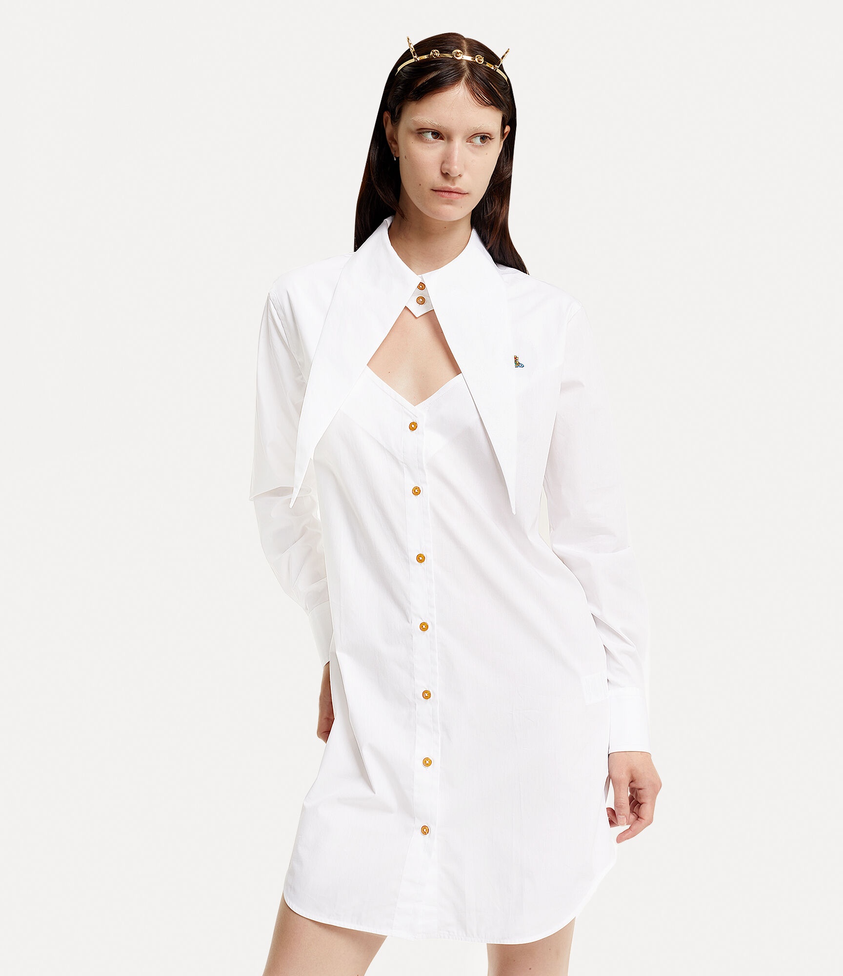 VIVIENNE WESTWOOD ワンピース Heart cutout cotton 962928 Vivienne Westwood HEART SHIRT DRESS | REVERSIBLE