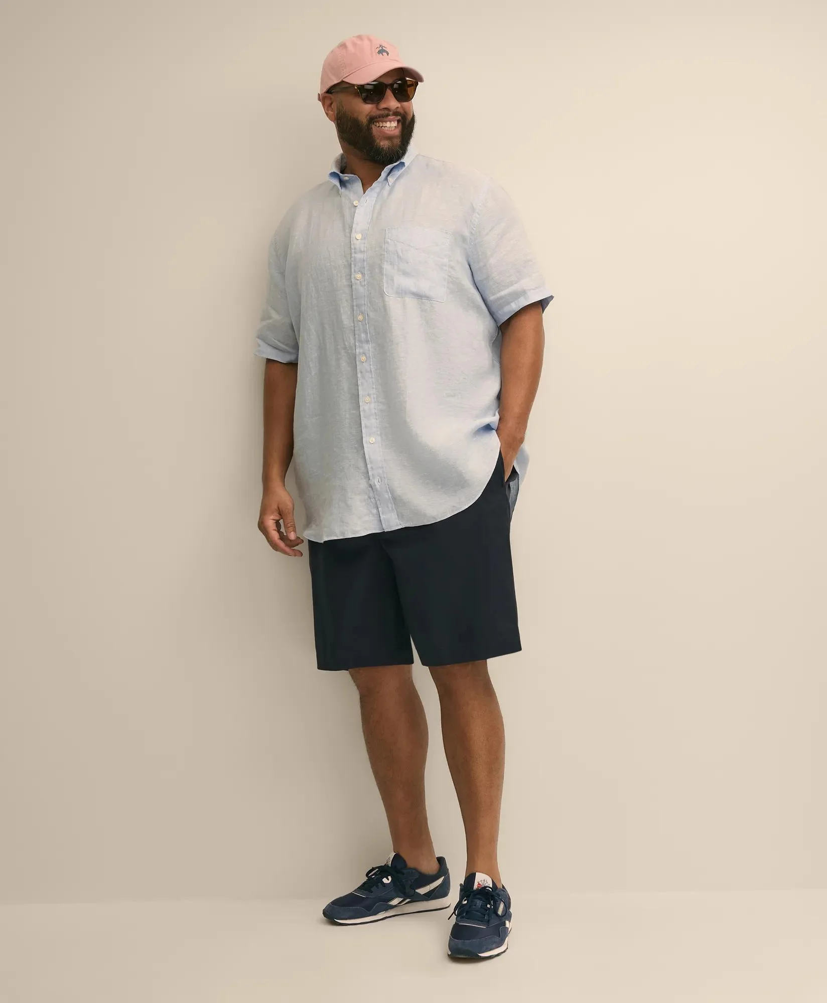 Big & Tall 10" Flat Front Stretch Advantage Chino® Shorts - 1