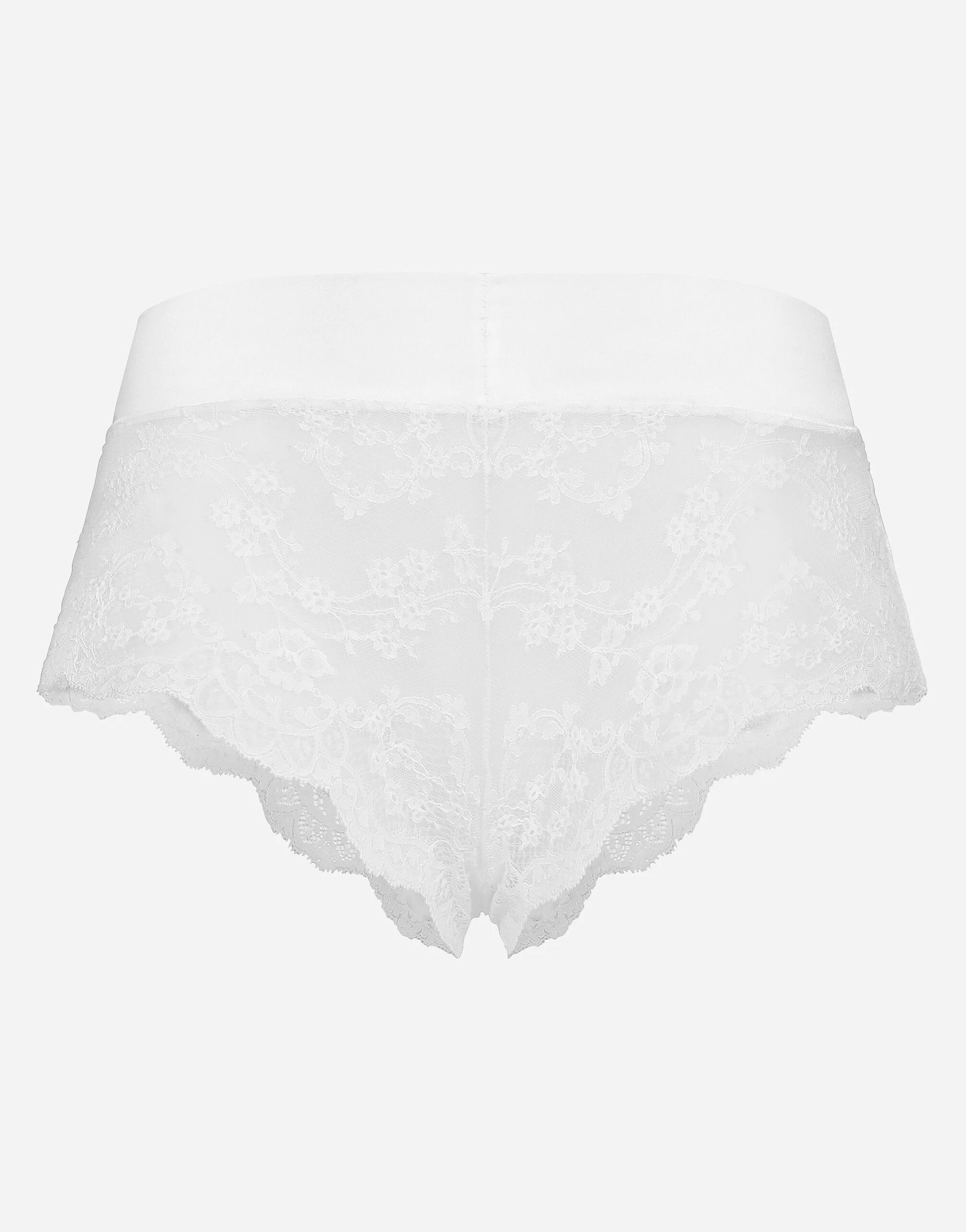Lace high-waisted panties with satin waistband - 1