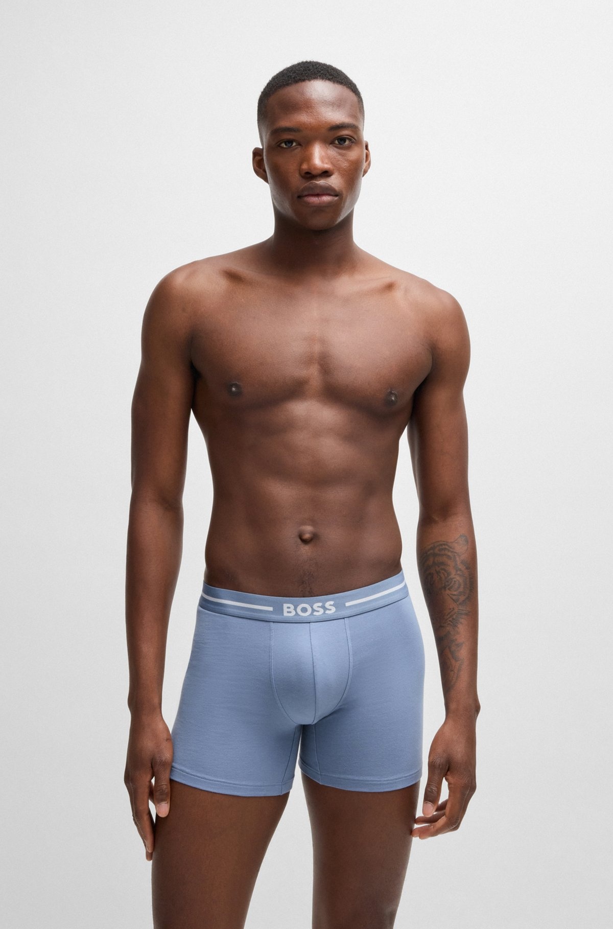 THREE-PACK OF STRETCH-COTTON BOXER BRIEFS WITH LOGOS - 2