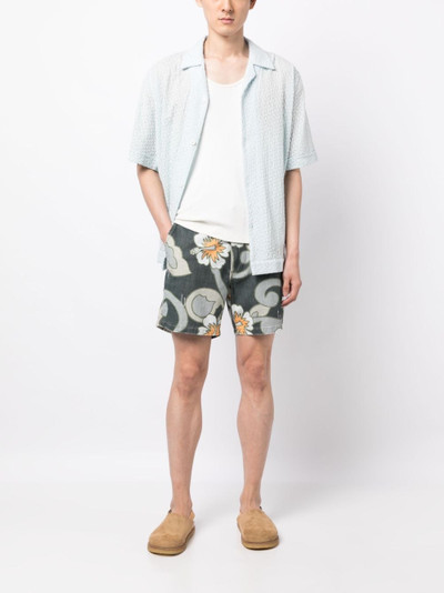 ERL distressed-effect Hibiscus-print bermuda shorts outlook