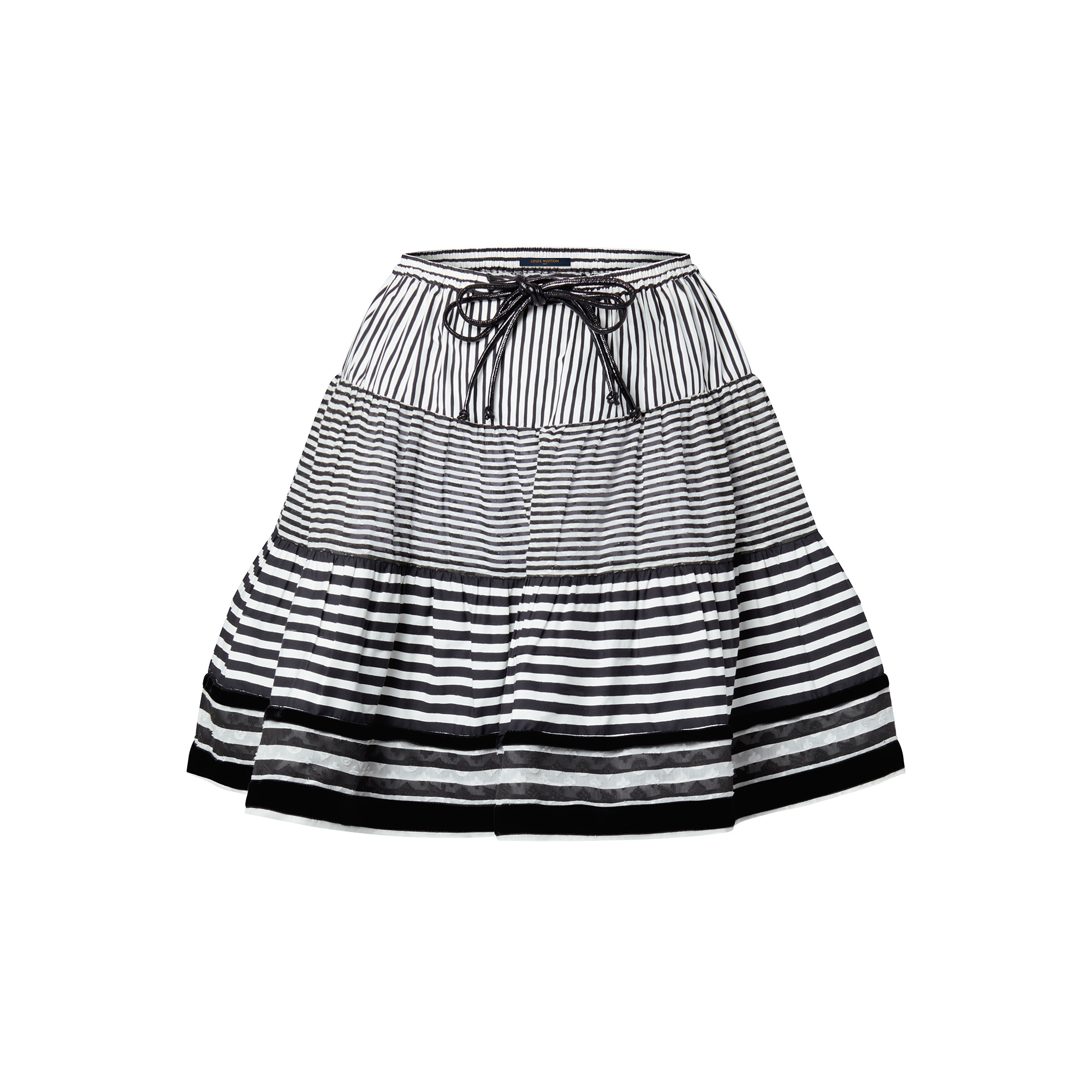 Mixed Stripes Tiered Mini Skirt - 1