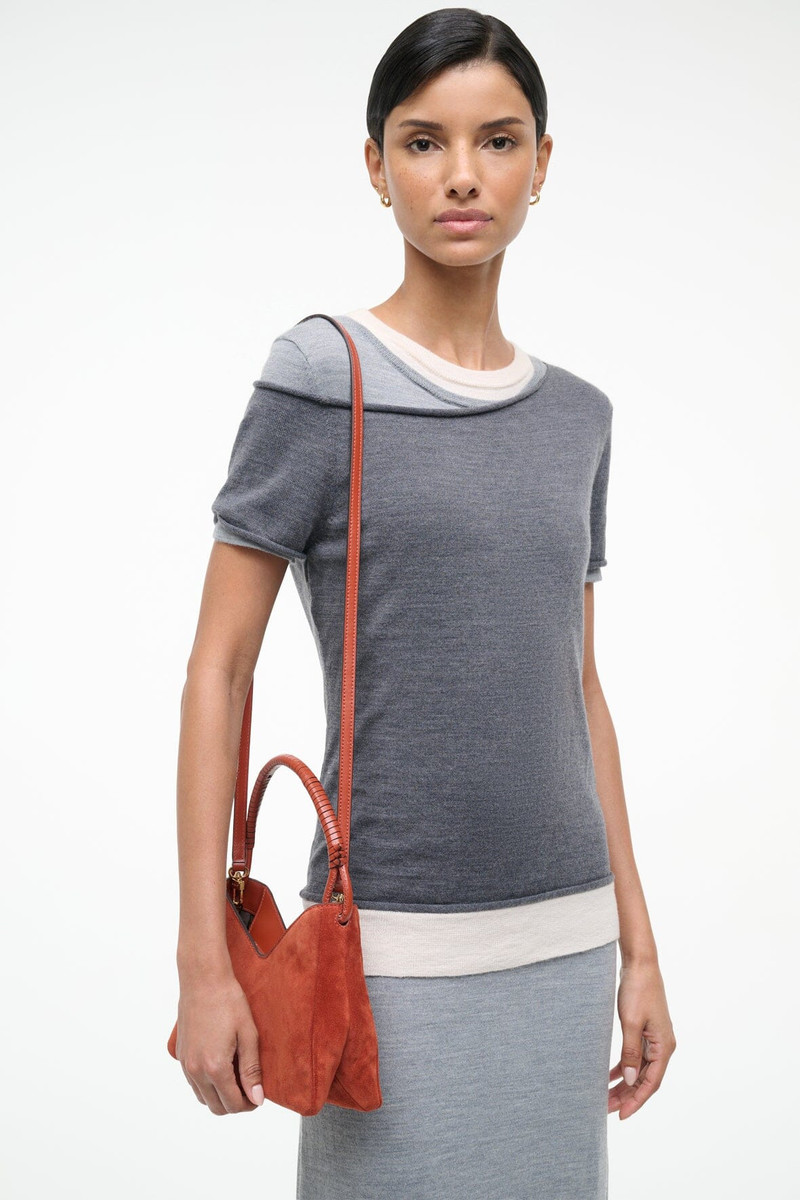 STAUD STAUD VALERIE SHOULDER BAG AUBURN SUEDE outlook