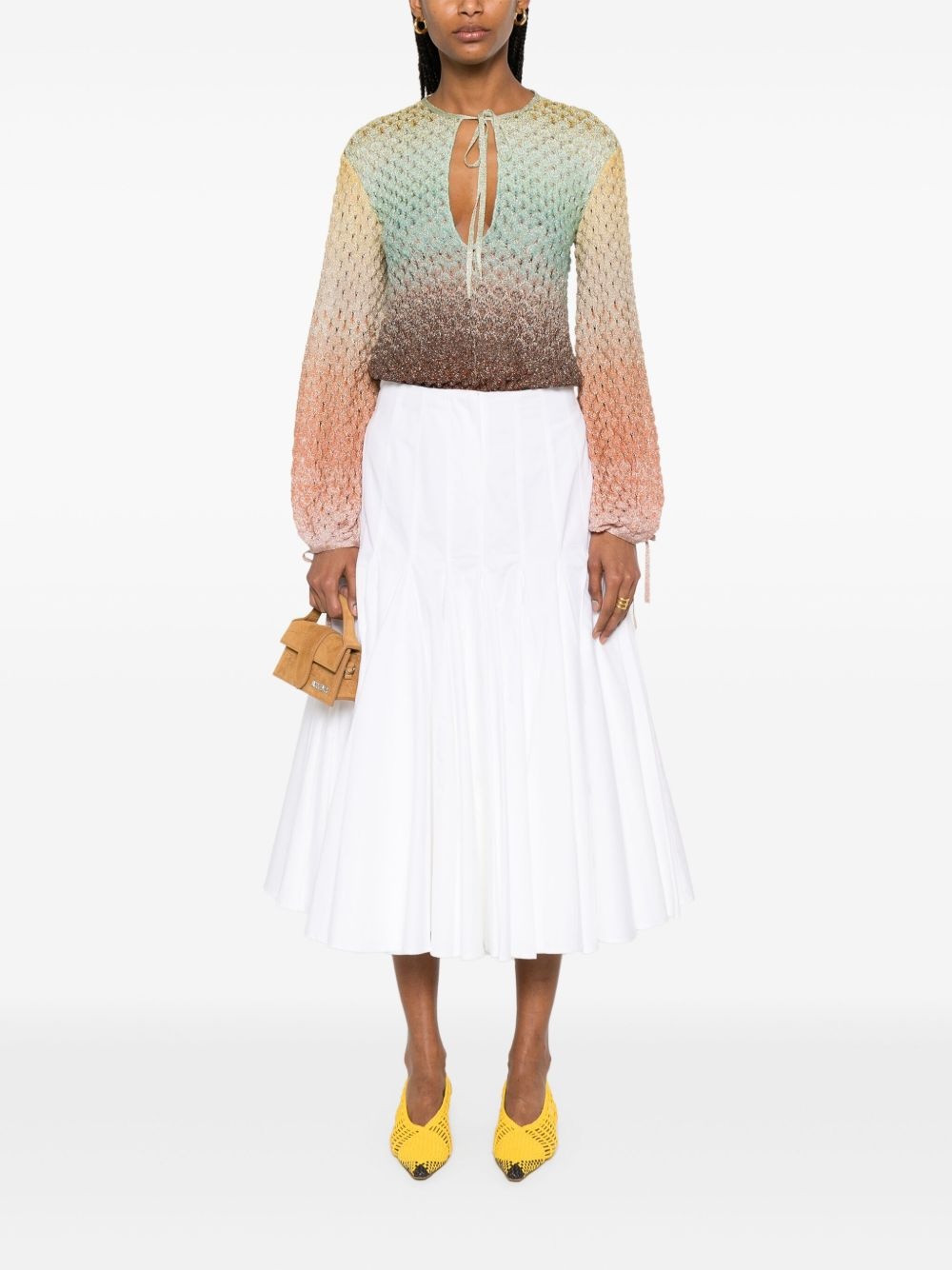 dégradé V-neck blouse - 2
