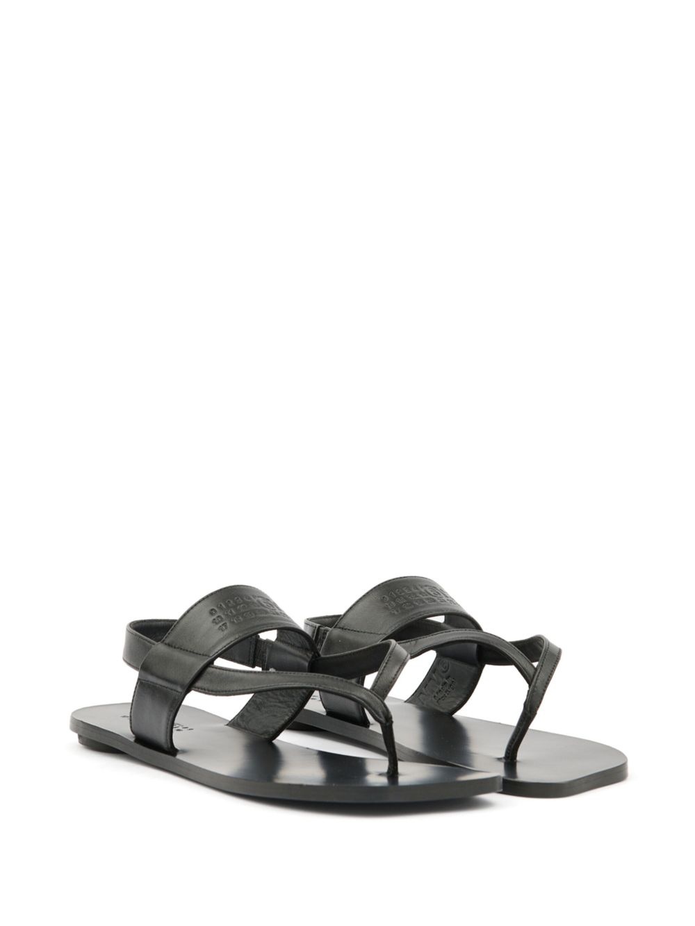 logo-debossed leather sandals - 2