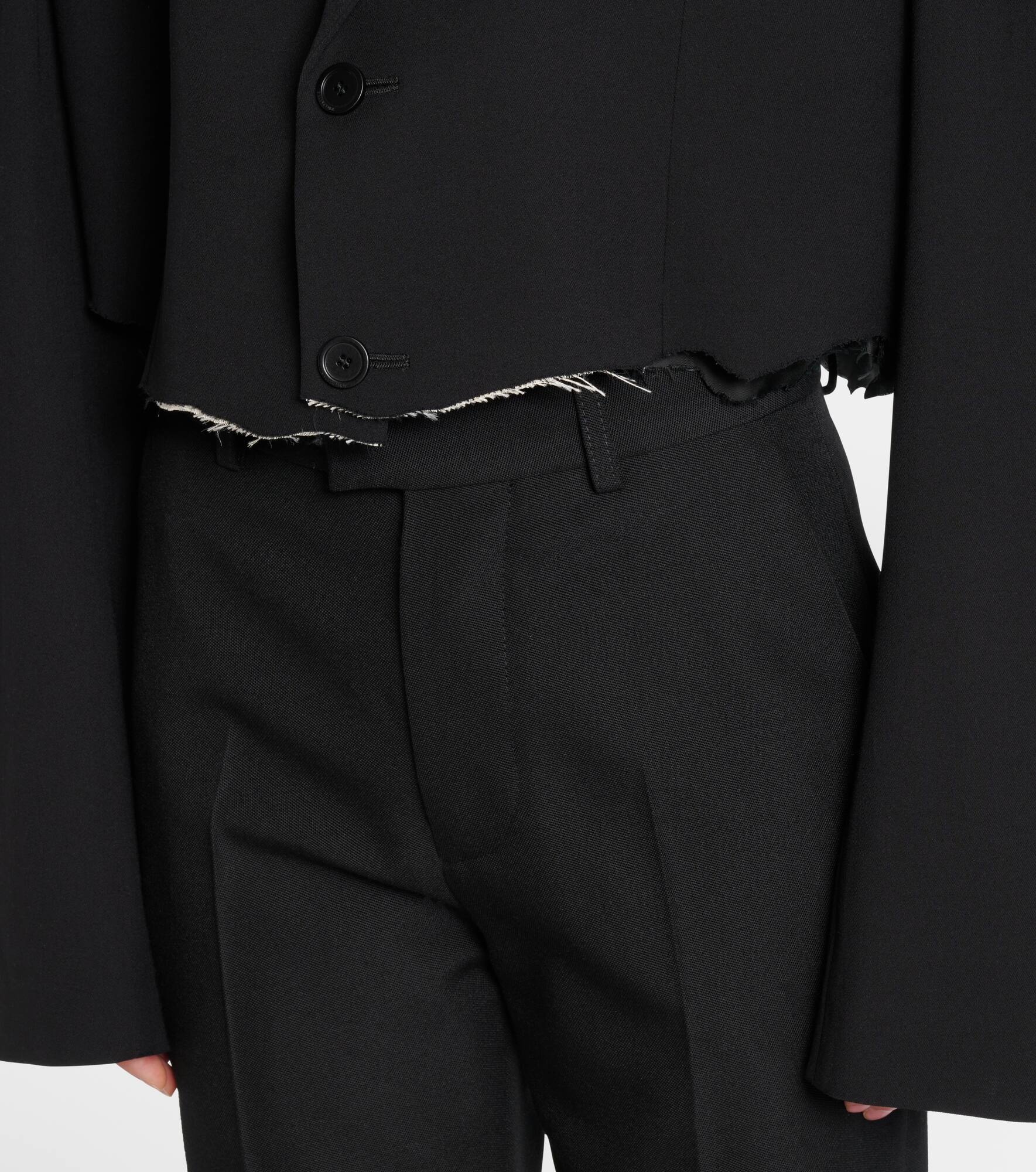 Cropped distressed blazer - 5