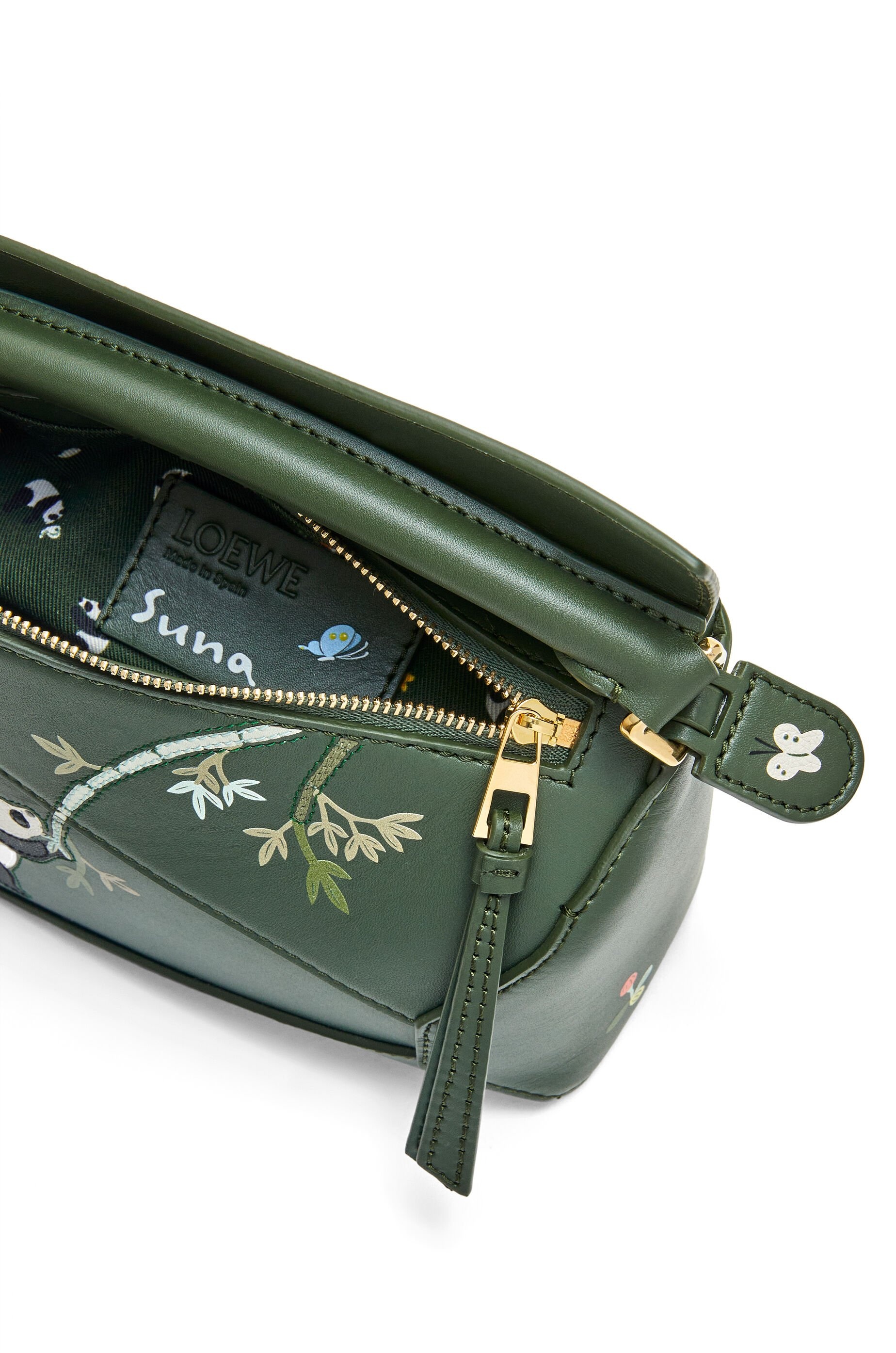 Panda mini Puzzle bag in satin calfskin - 9