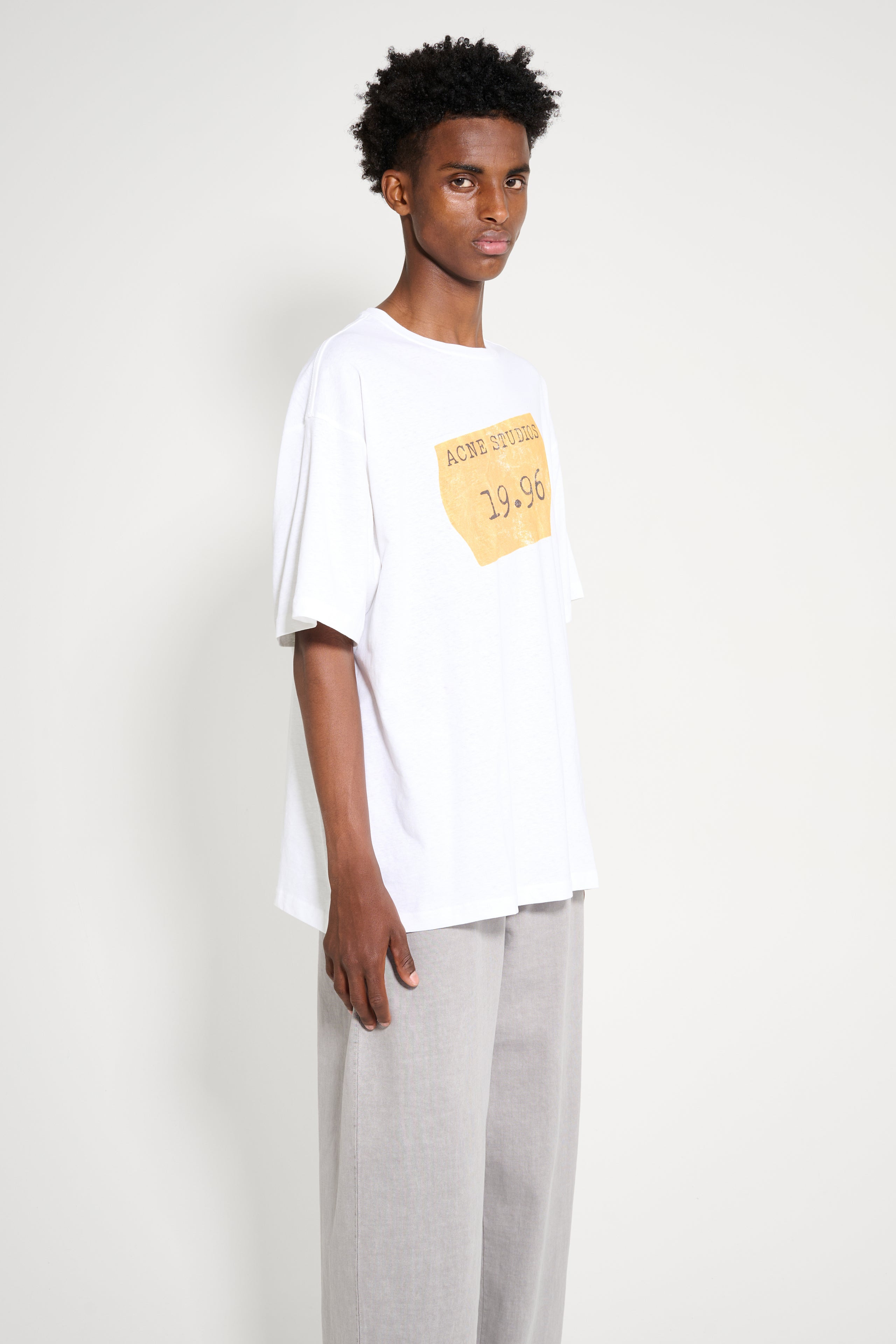 ACNE STUDIOS PRINTED T-SHIRT OPTIC WHITE - 4