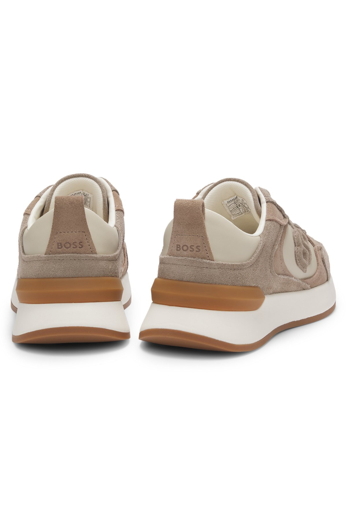SUEDE-TRIM TRAINERS WITH DOUBLE B MONOGRAM - 5