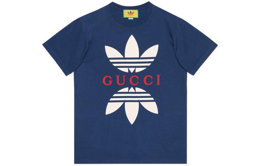 Gucci x adidas Cotton Jersey T-Shirt 'Cobalt Blue' 548334-XJEMJ-4622 - 2