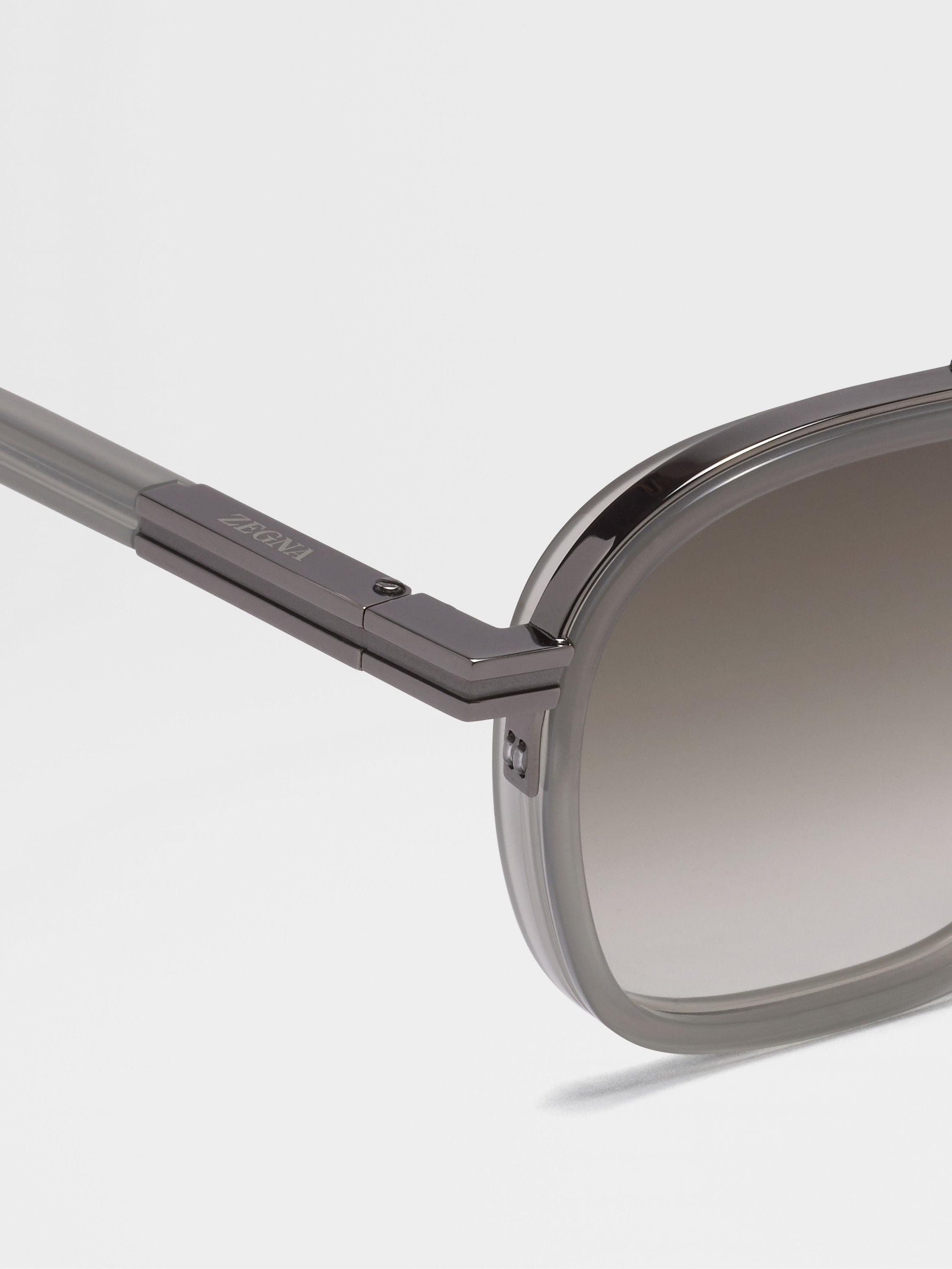 GREY ORIZZONTE I ACETATE AND METAL SUNGLASSES - 2