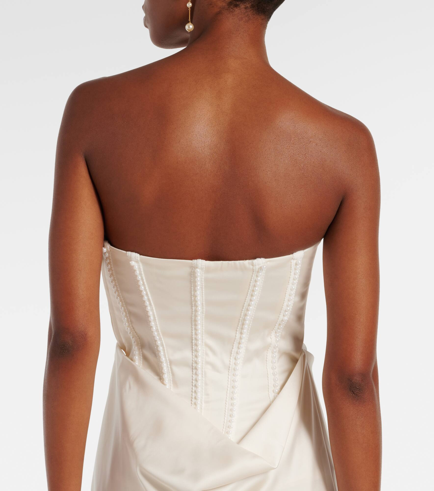Bridal embellished satin corset dress - 5
