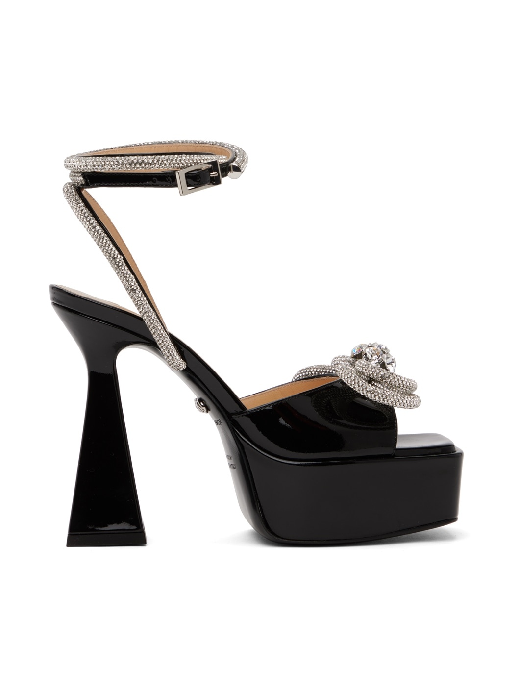 Black Double Bow 140 Heeled Sandals - 1