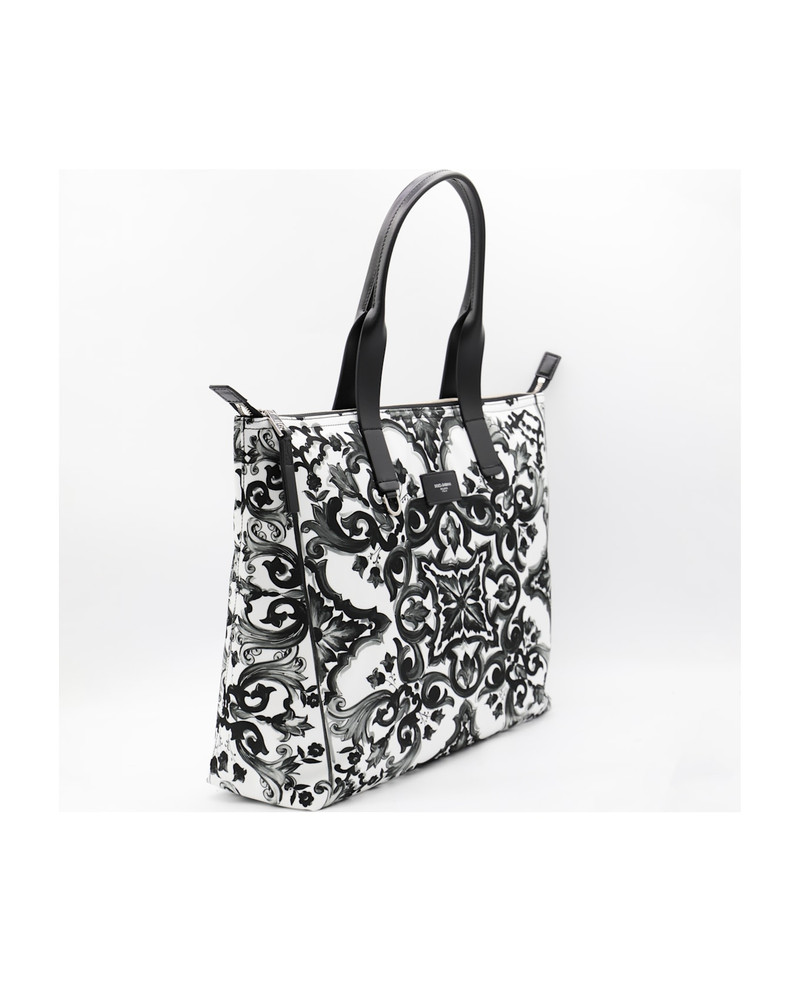 Dolce & Gabbana Black And White Majolica Totes outlook