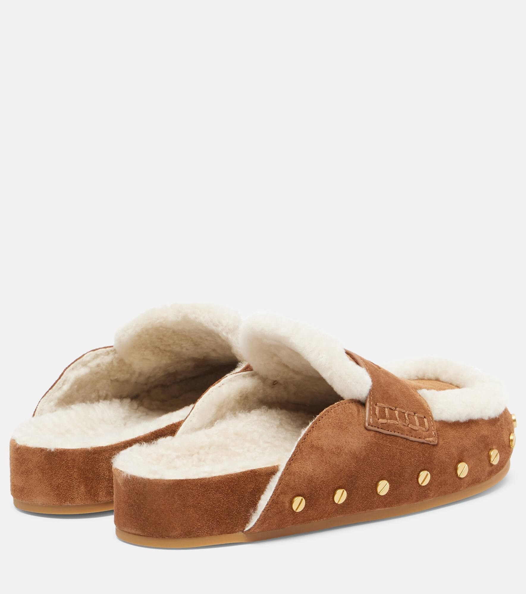 Fenix shearling-lined suede mules - 2