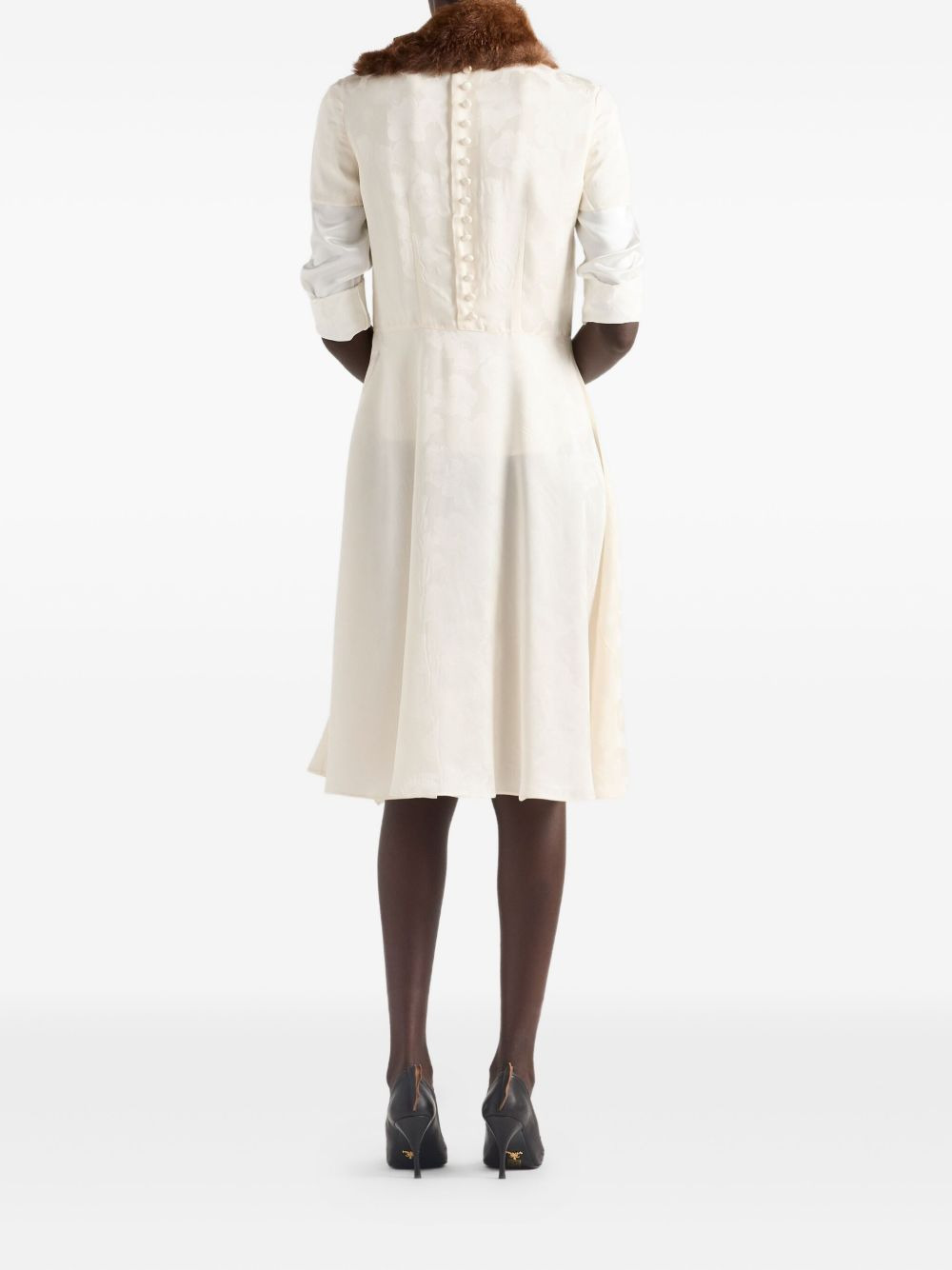 floral jacquard midi dress - 3