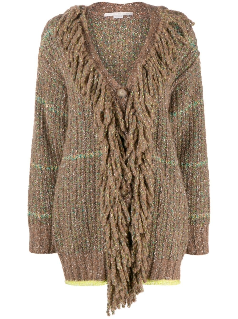 cable-knit tweed cardi-coat - 1