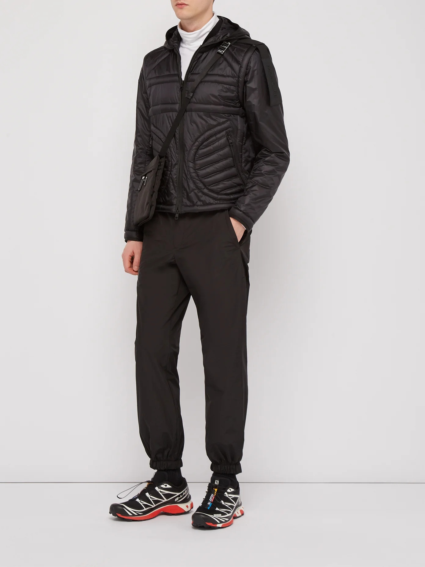 Hooded quilted-logo down jacket - 2