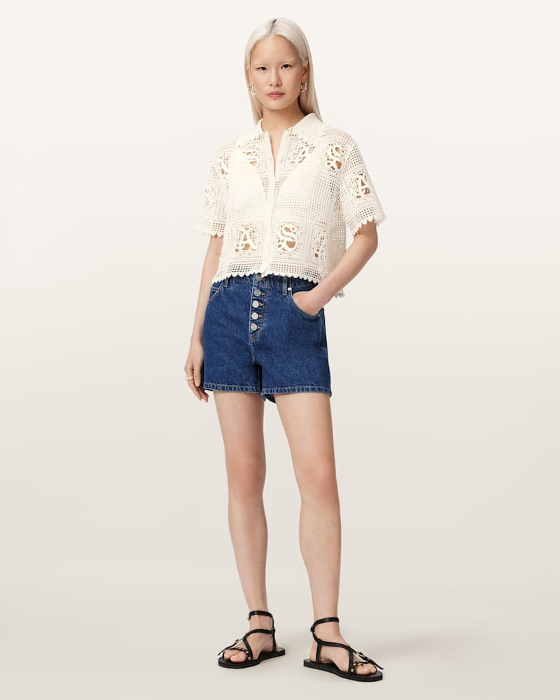 ALLSAINTS KYRA CROCHET CROPPED POLO outlook