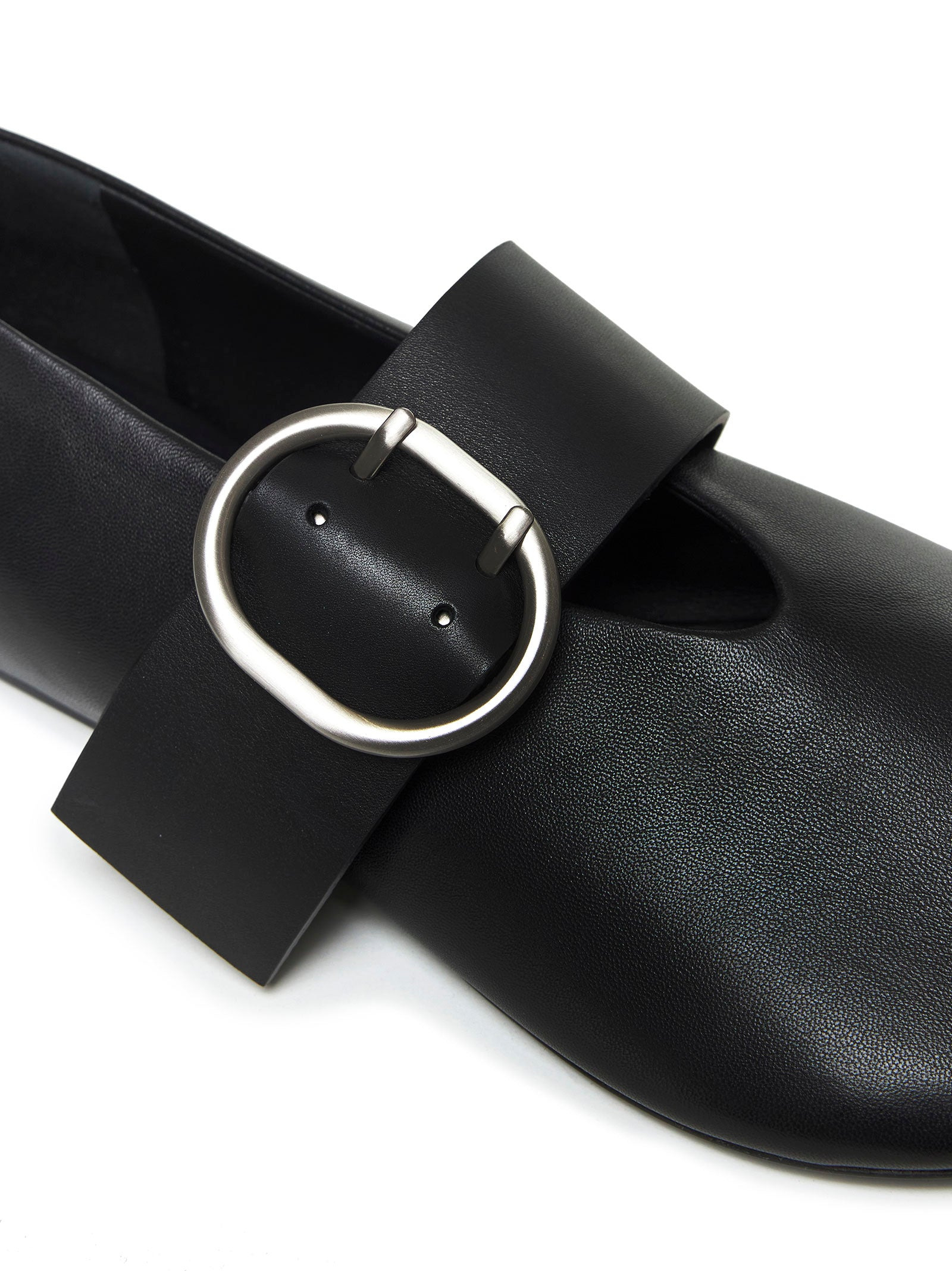 Black nappa leather ballet flats - 4