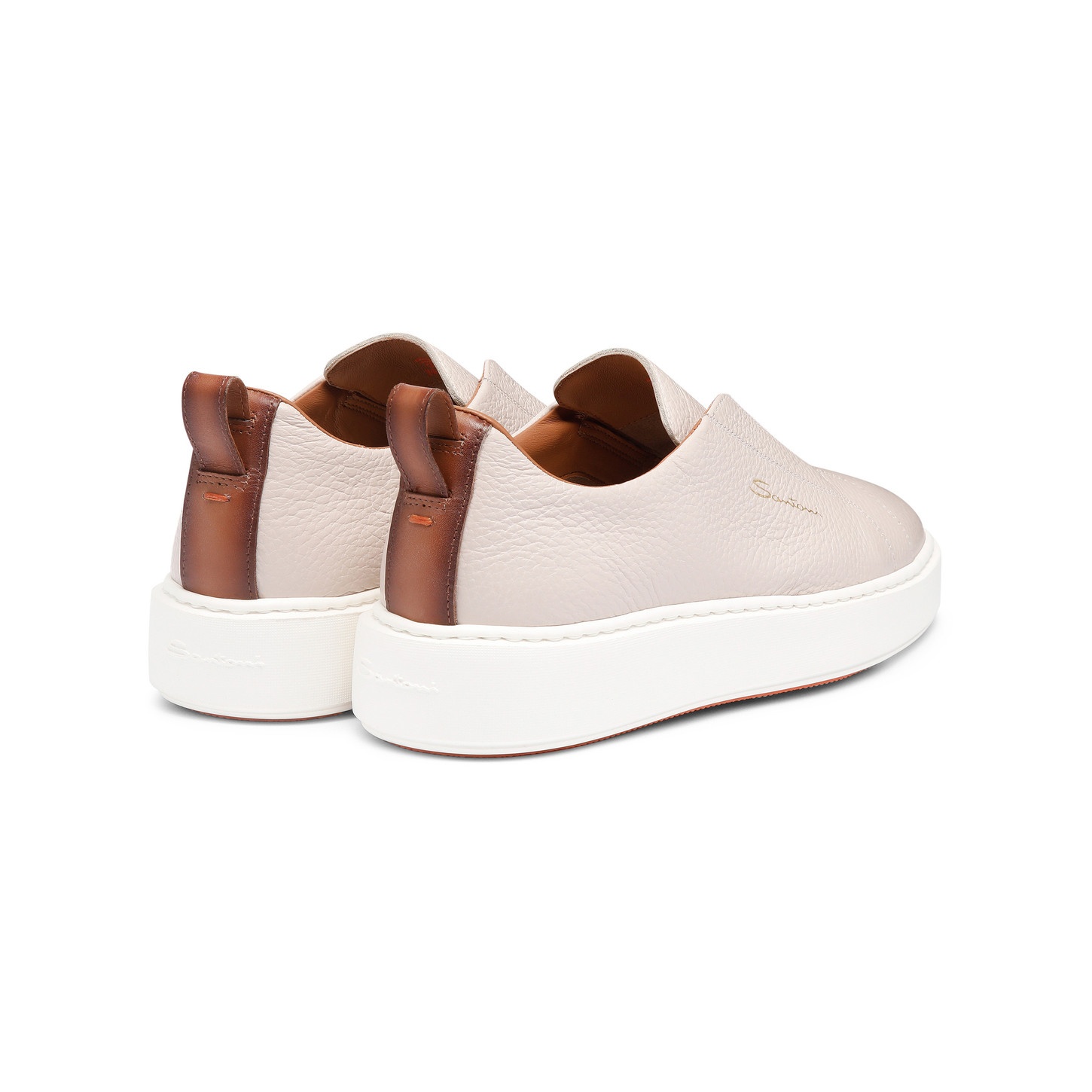 Women's nude tumbled leather slip-on sneaker - 3
