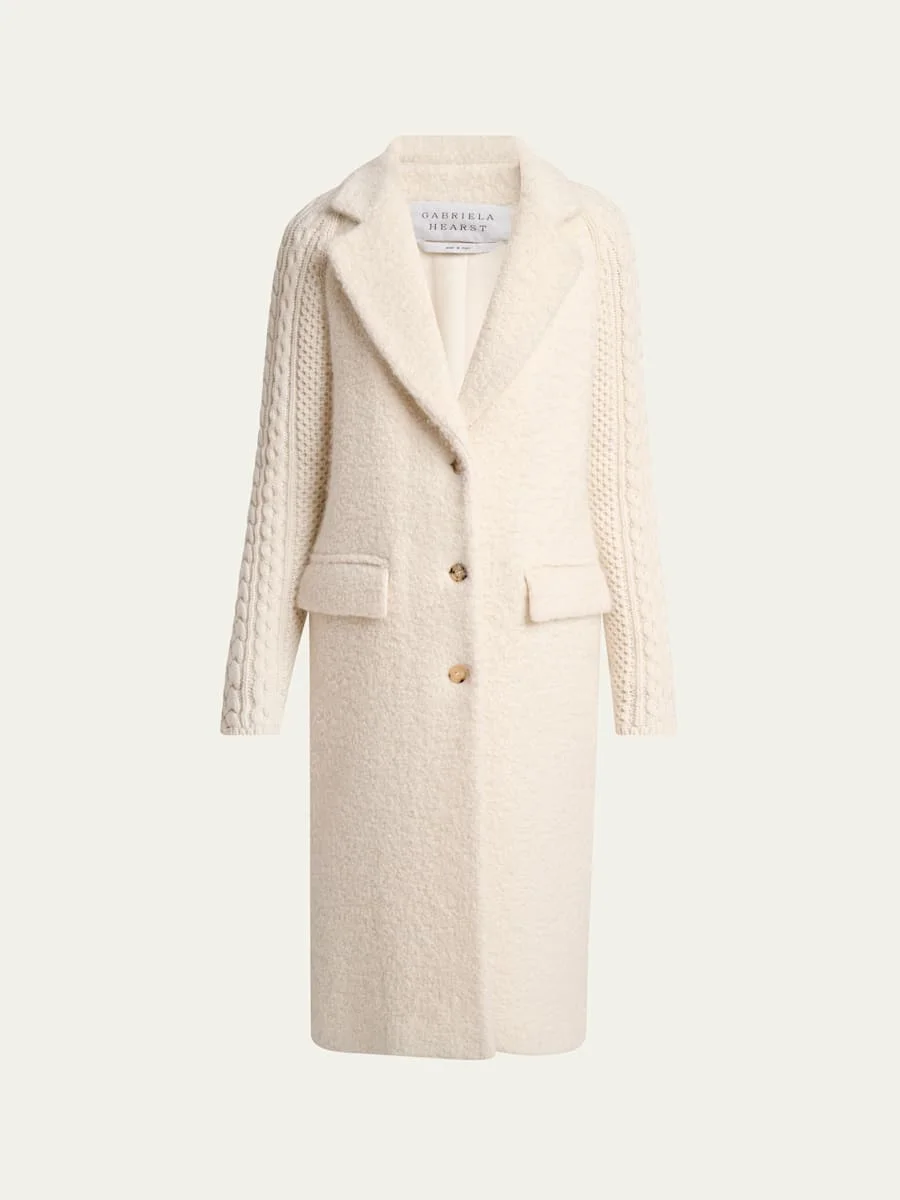 Charles Fisherman-Sleeves Single-Breasted Boucle Coat - 1