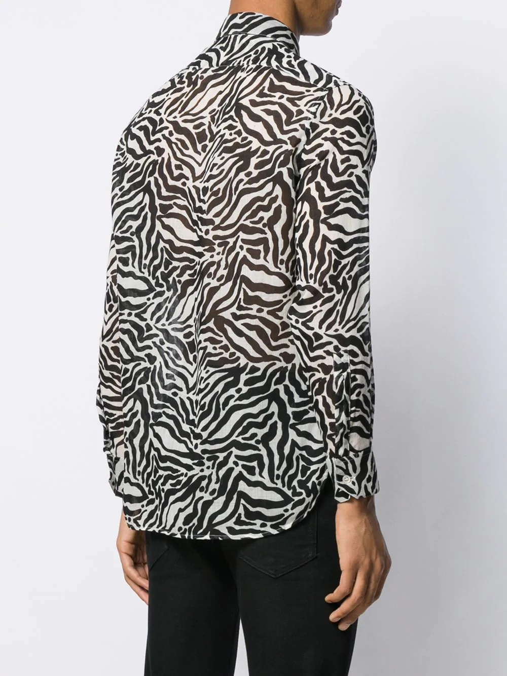 zebra-print long-sleeved shirt - 4